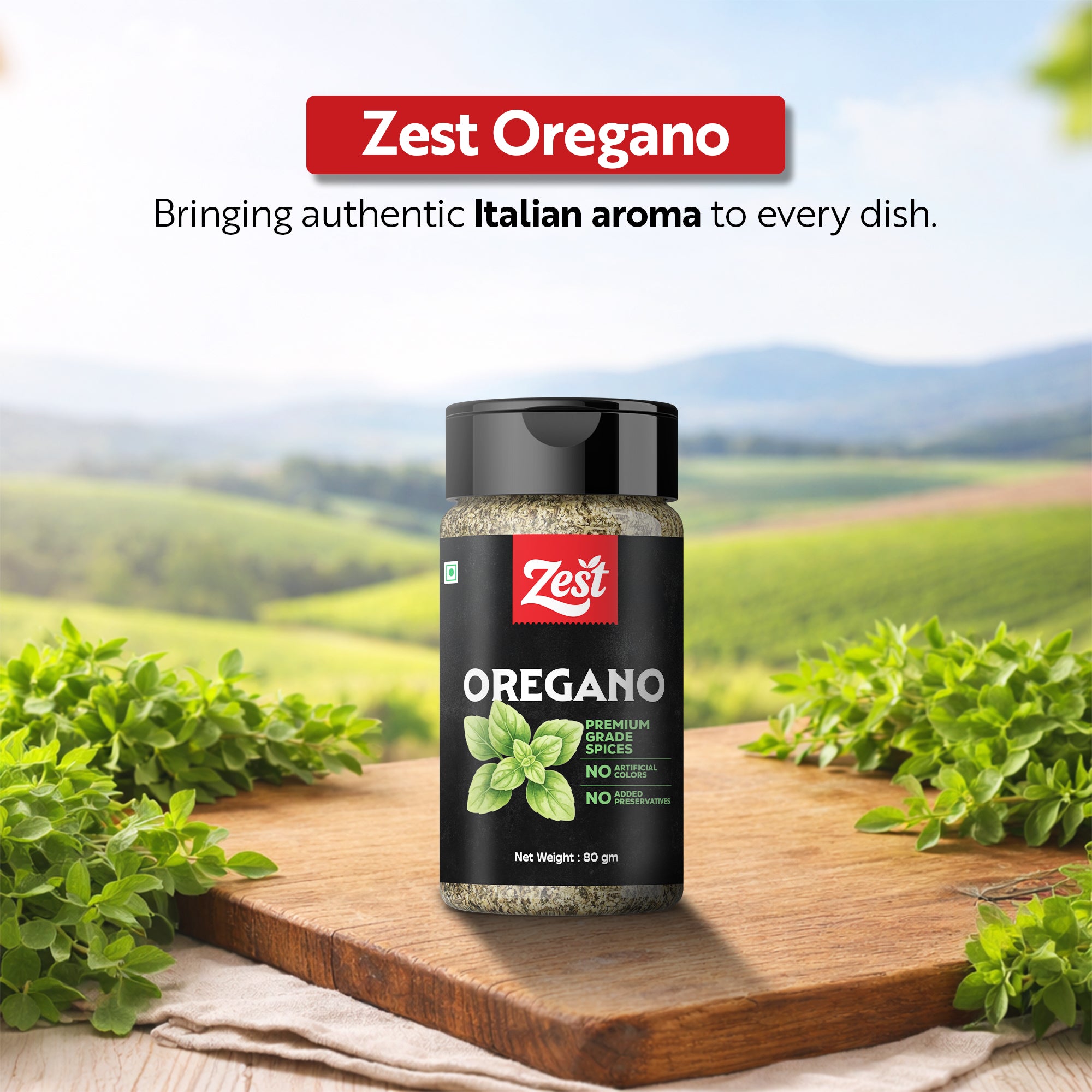 Dried Oregano Leaves | Aromatic Herb for Pizzas & Pastas | Zest Exotic Range | 80gm