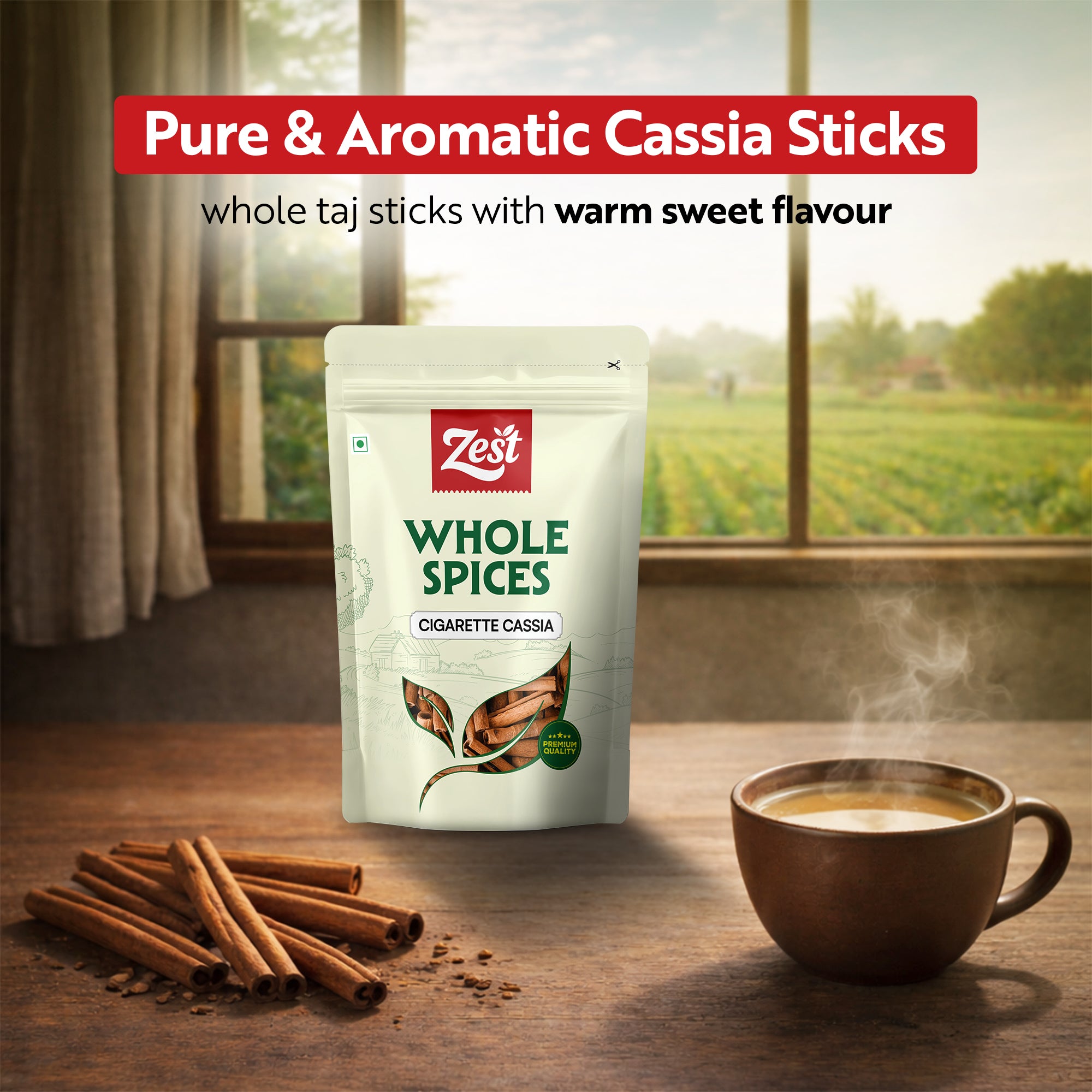 Taj Stick (Cassia Sticks) (Cigaratte Cassia)– Pure, Aromatic Whole Spice | 100g