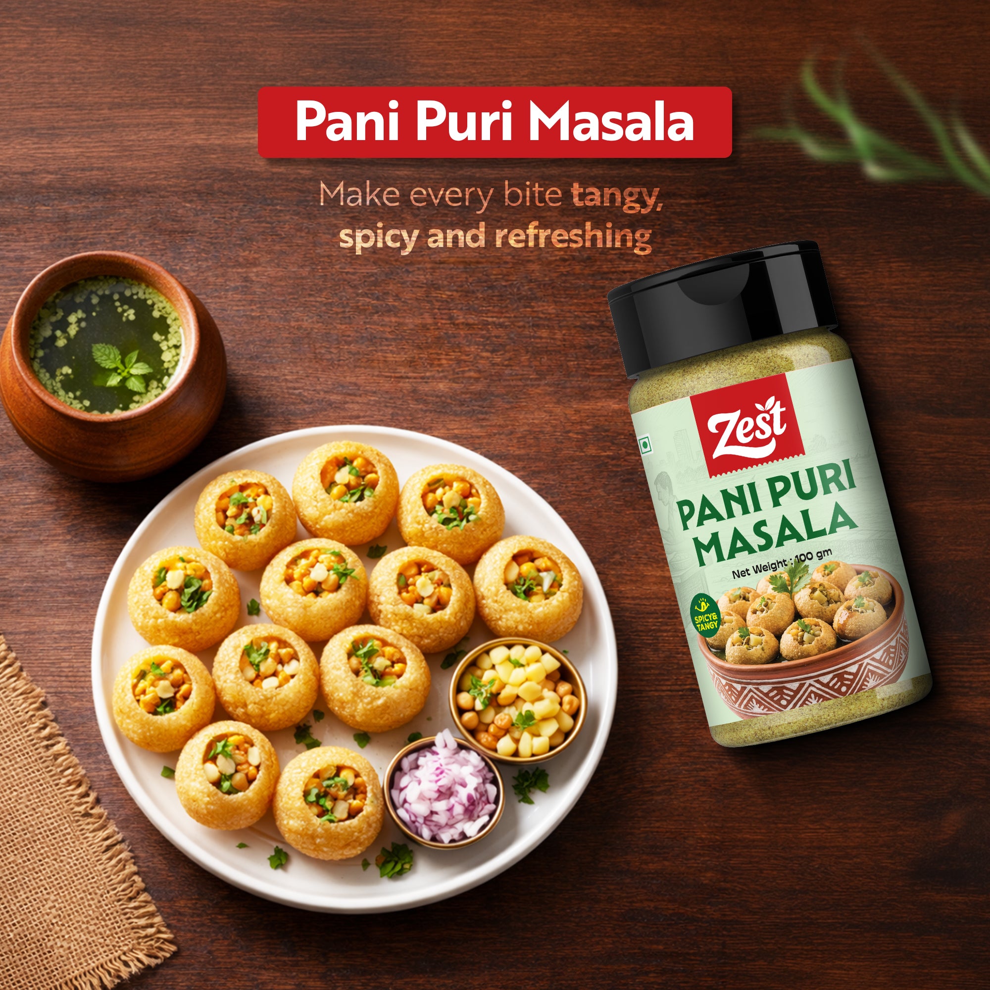 Zest Panipuri Masala – Tangy & Spicy Street-Style Blend | 100g