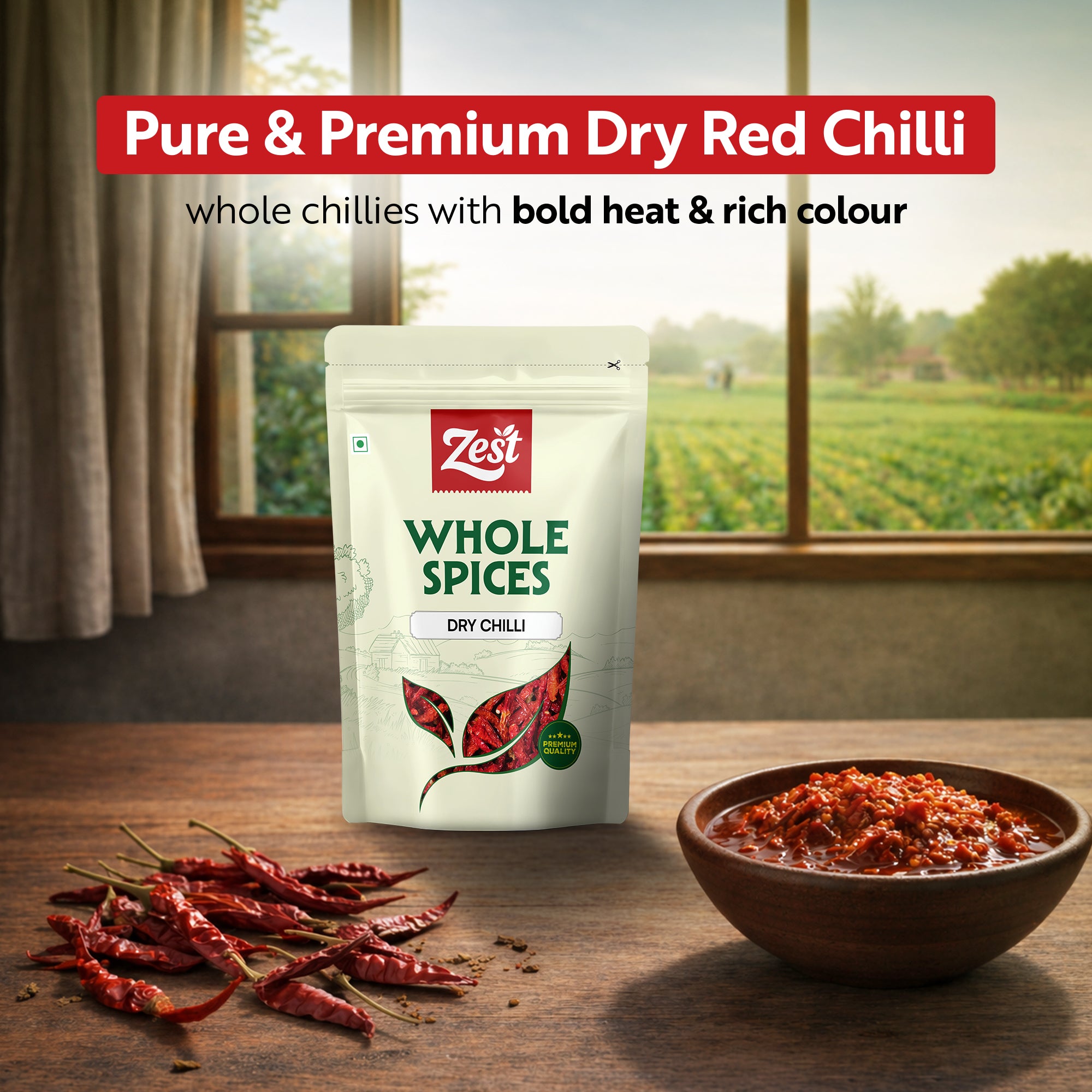 Whole Dry Chilli by Zest – Premium Sun-Dried Red Chilli | 100gm