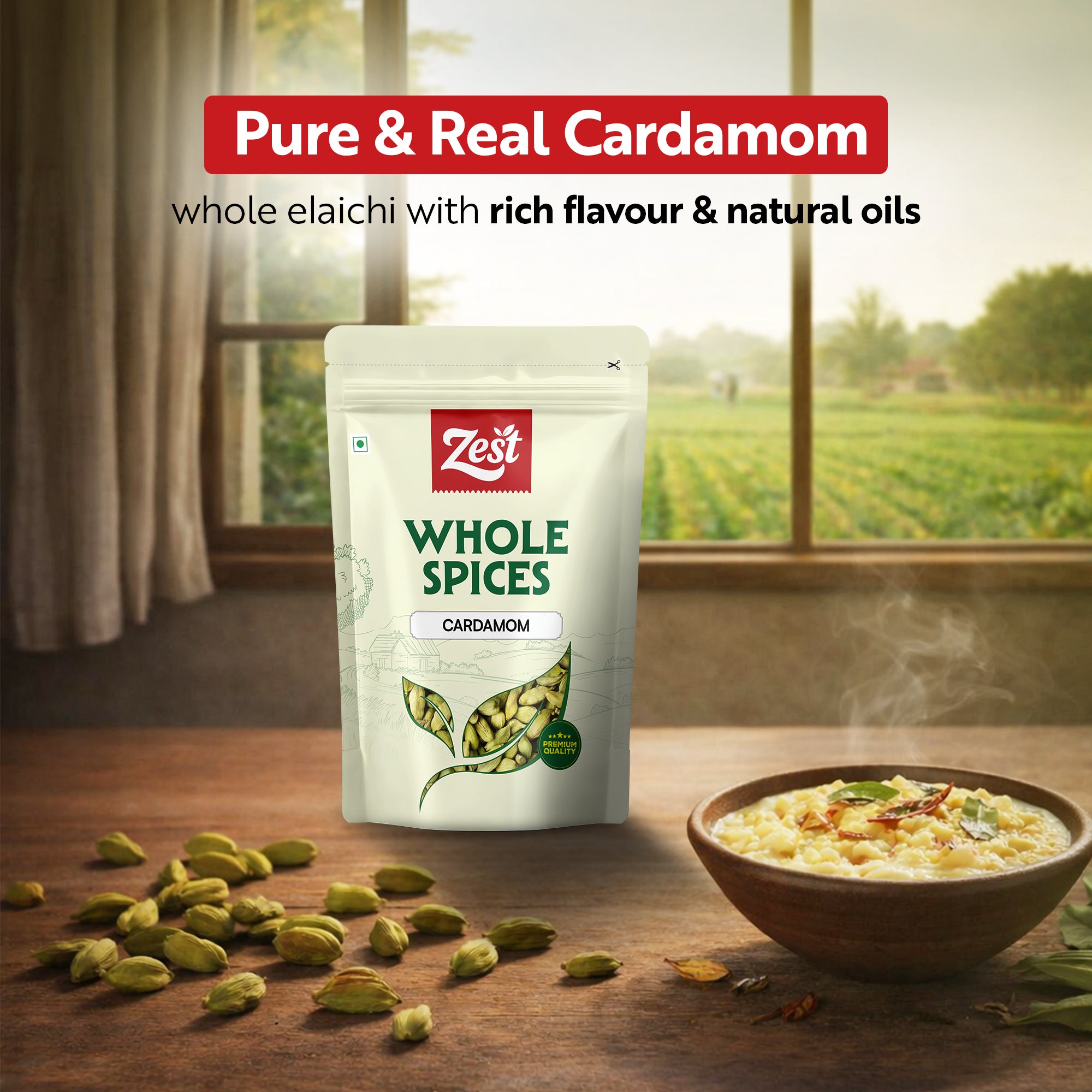Whole Cardamom – Premium, Fresh & Aromatic Indian Spice | 100g | Zest