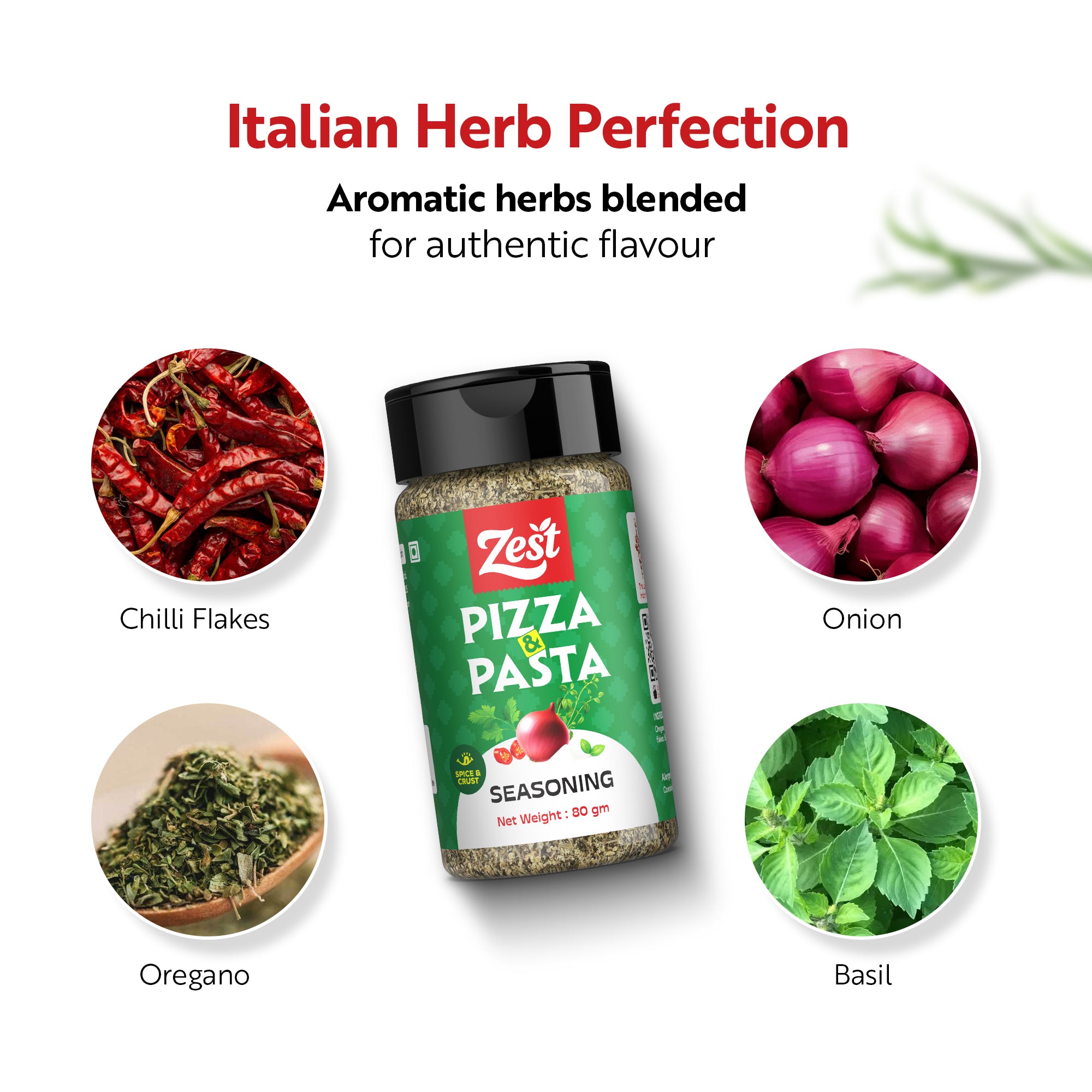 Pizza and Pasta Seasoning | Italian Herb Mix by ZEST | 80g