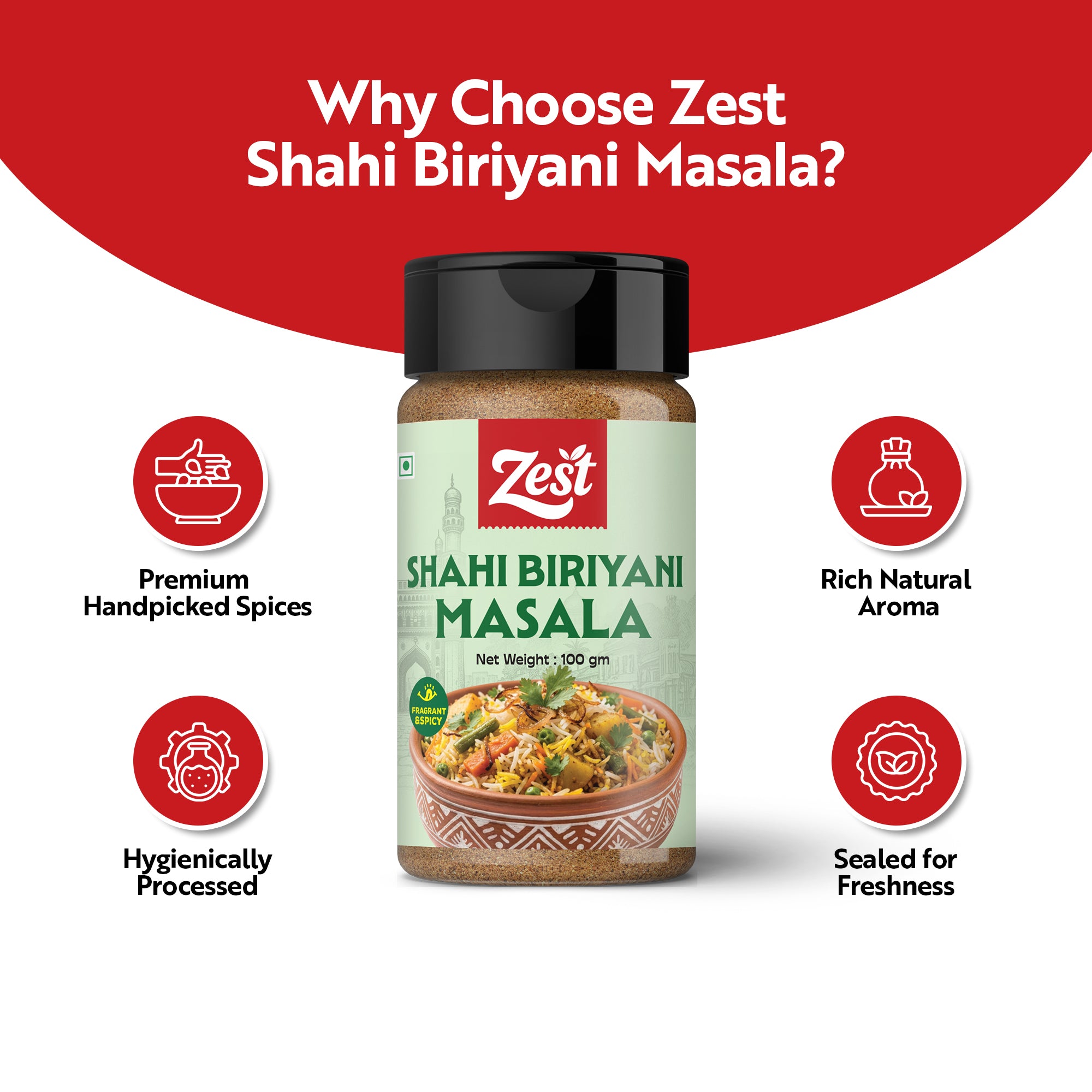 Zest Biryani Masala – 100g | Rich & Aromatic Indian Spice Blend