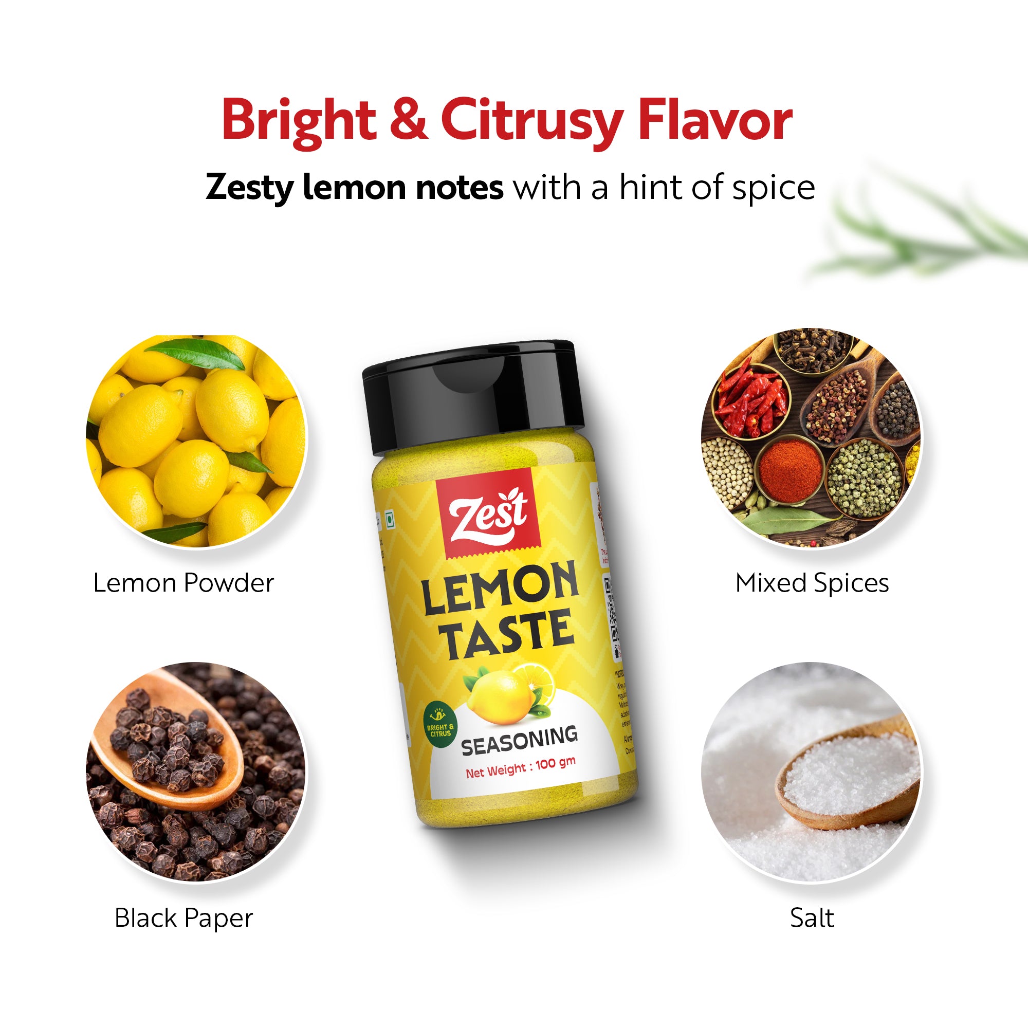 Lemon Taste Seasoning by ZEST | Zesty Citrus Spice Blend | 100g