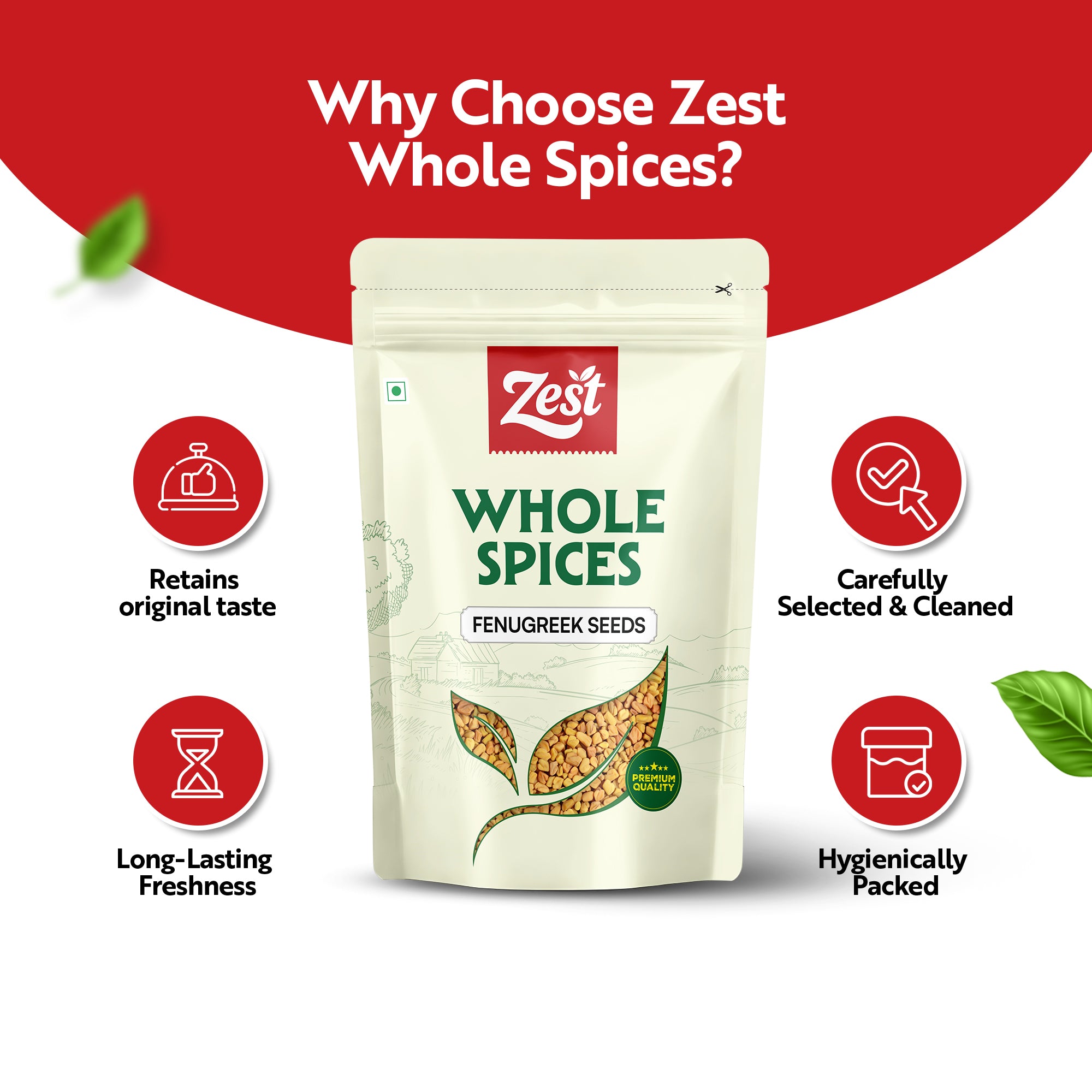 Fenugreek Seeds by Zest – Pure & Naturally Dried Methi Dana | 100gm