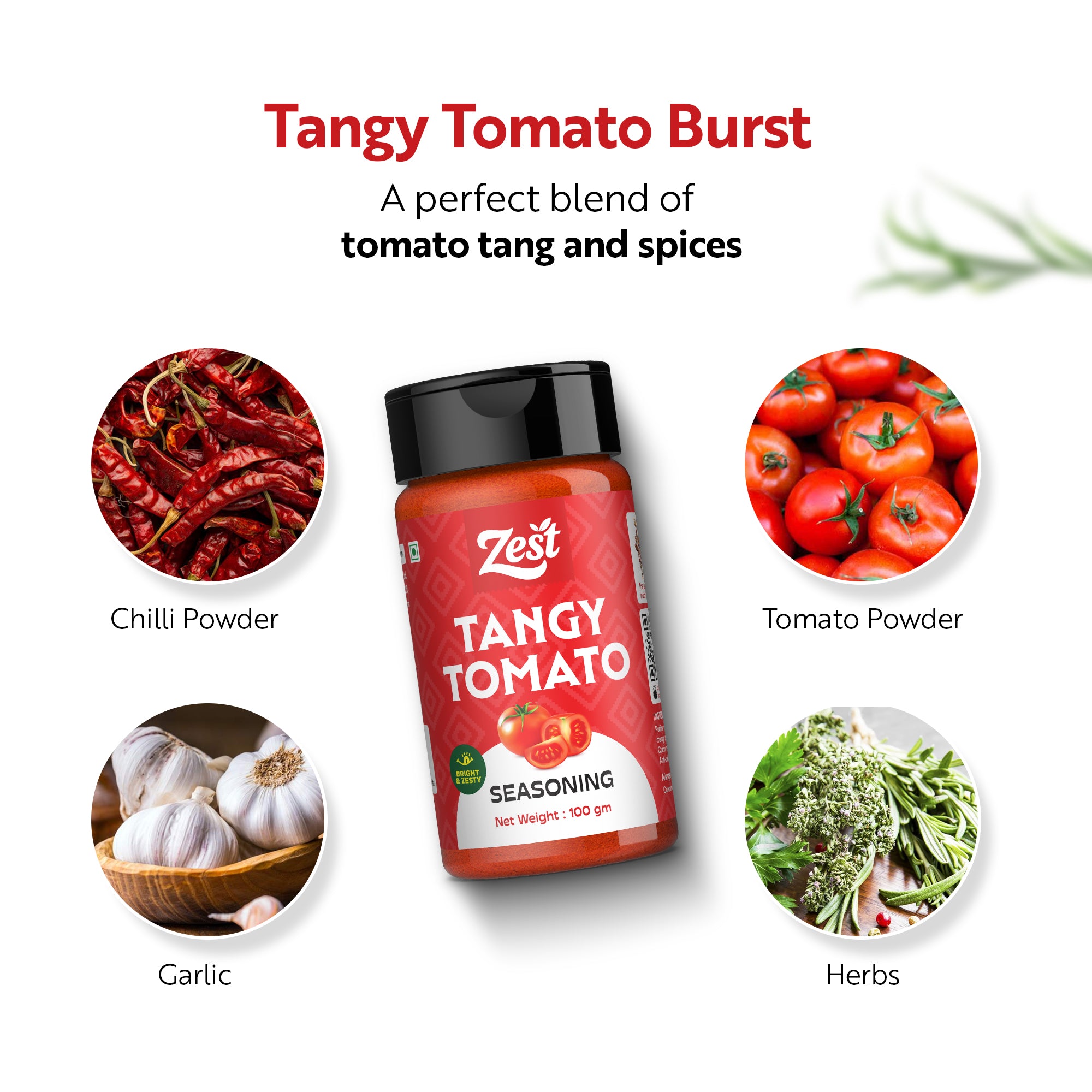 Zest Tangy Tomato Seasoning – Bold & Zesty Tomato Flavour | 100g