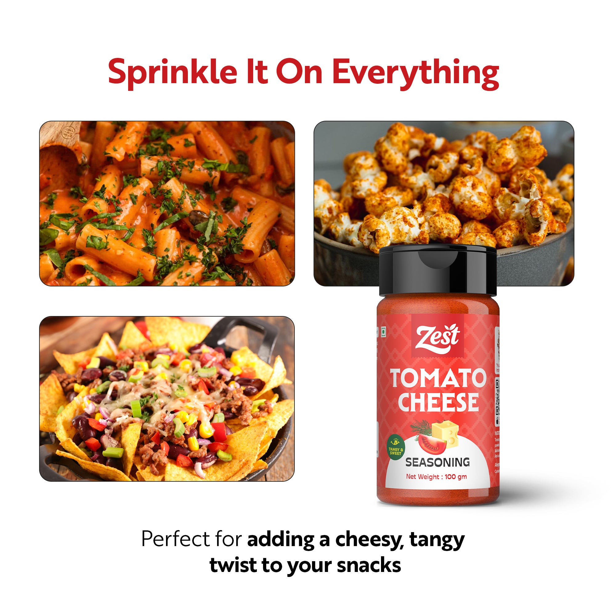 Zest Tomato Cheese Seasoning – Tangy Tomato & Creamy Cheese Blend | 100g