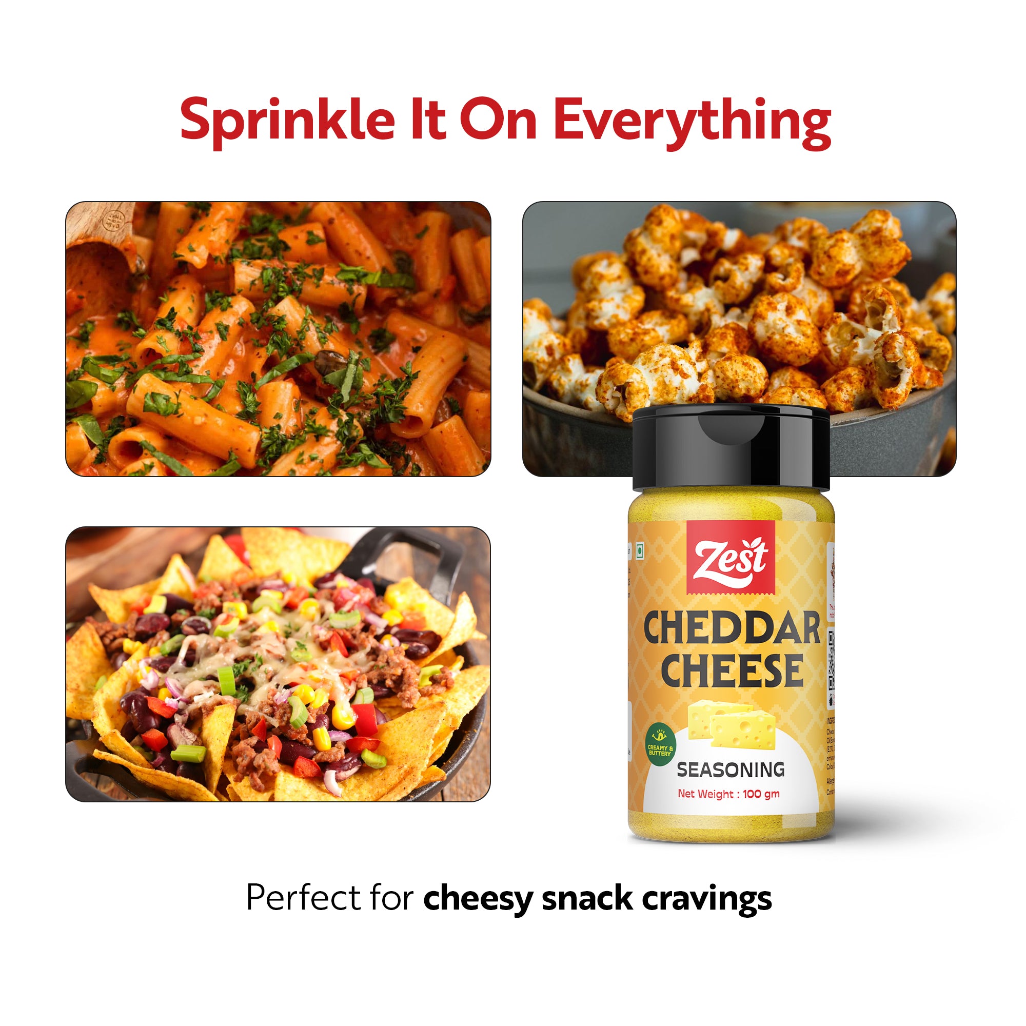 Cheddar Cheese Seasoning by Zest – Rich & Creamy Savoury Cheese Blend | 100g