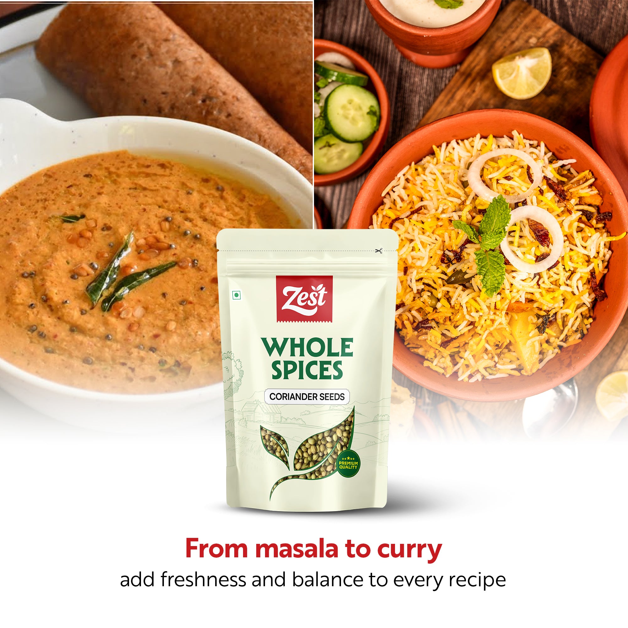 Coriander Seeds by Zest – Pure & Aromatic Whole Dhania - 100gm