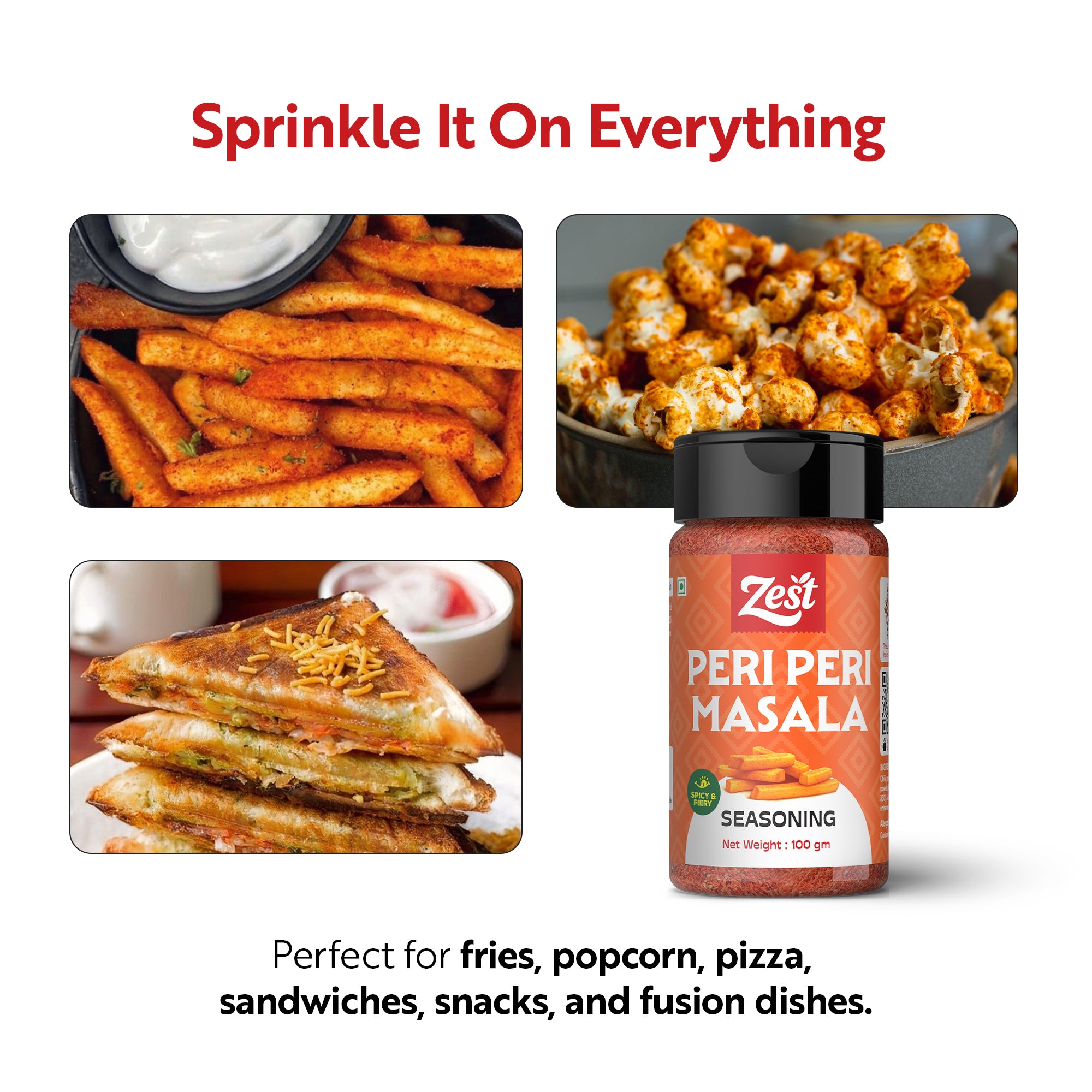 Zest Peri Peri Seasoning – Spicy & Tangy Chilli Herb Blend | 100g