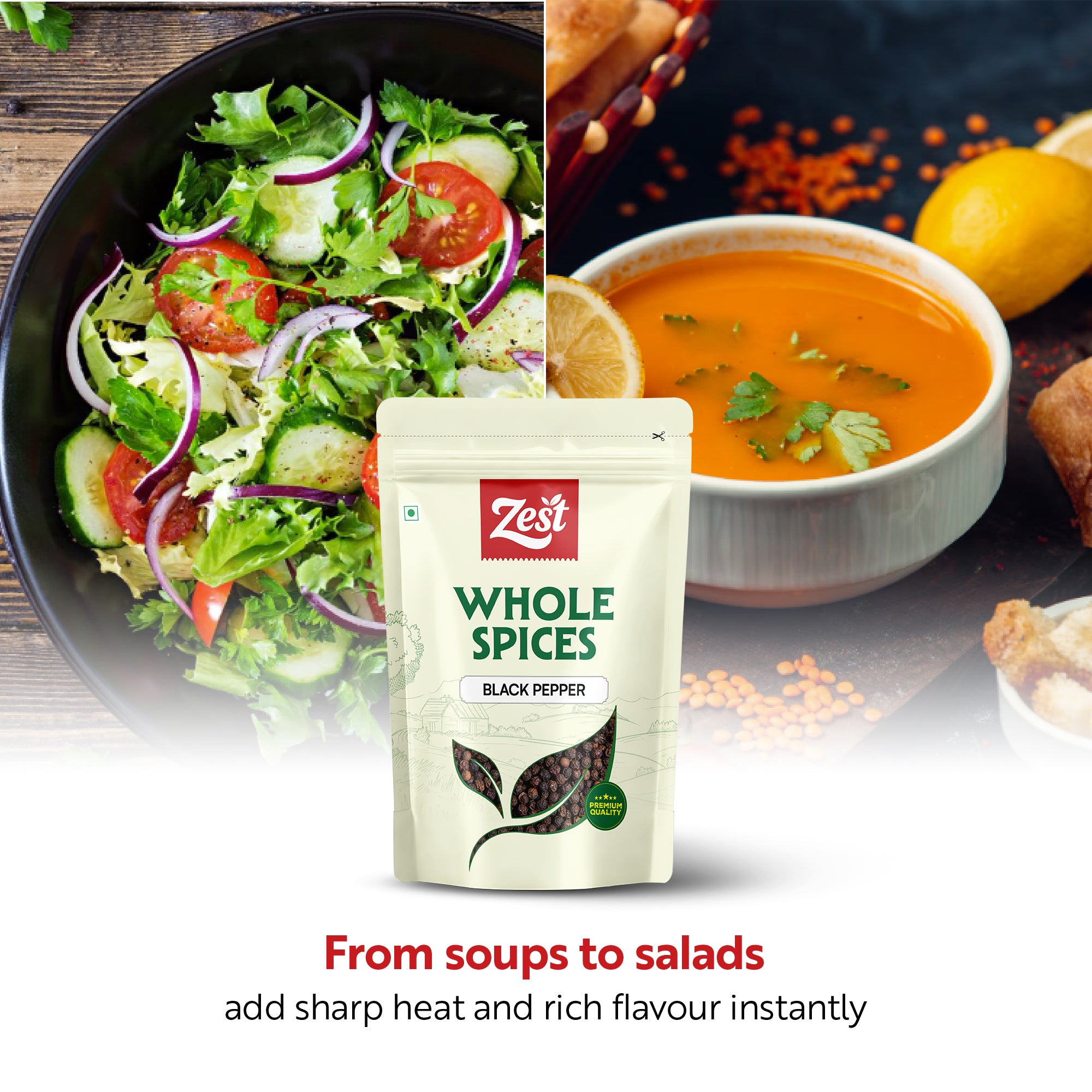 Black Pepper – Pure, Strong & Aromatic Whole Spice | 100g | Zest
