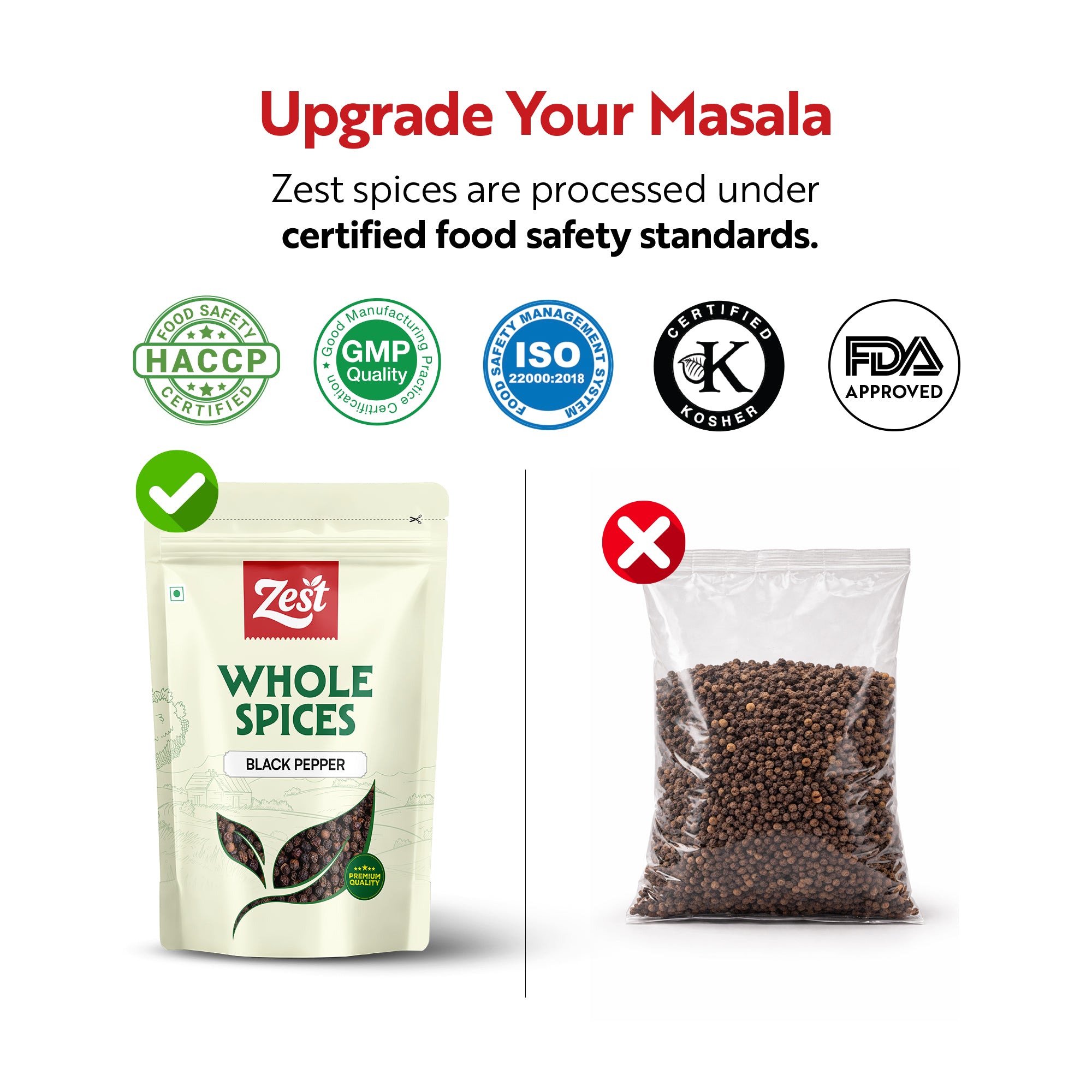 Black Pepper – Pure, Strong & Aromatic Whole Spice | 100g | Zest