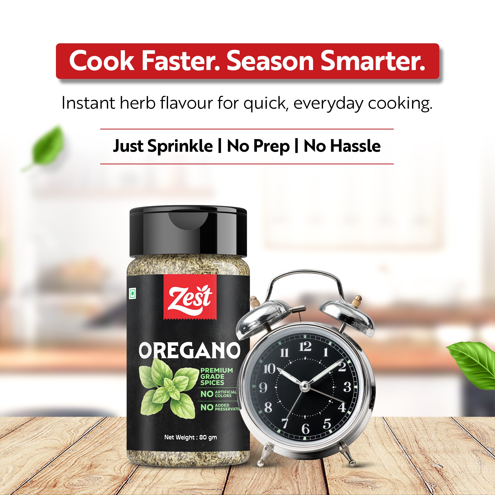 Dried Oregano Leaves | Aromatic Herb for Pizzas & Pastas | Zest Exotic Range | 80gm