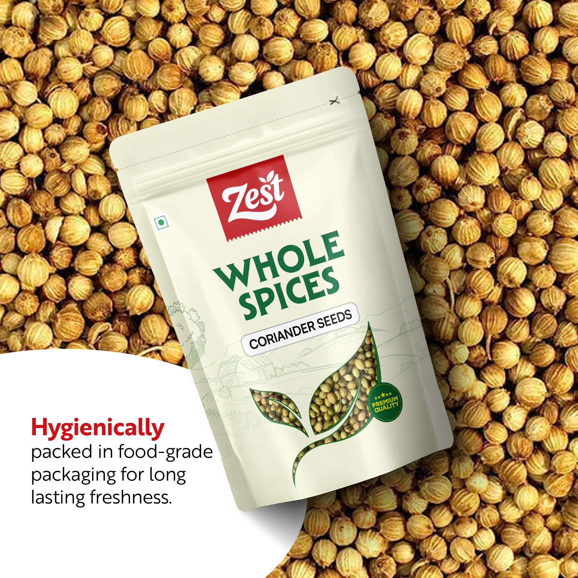 Coriander Seeds by Zest – Pure & Aromatic Whole Dhania - 100gm