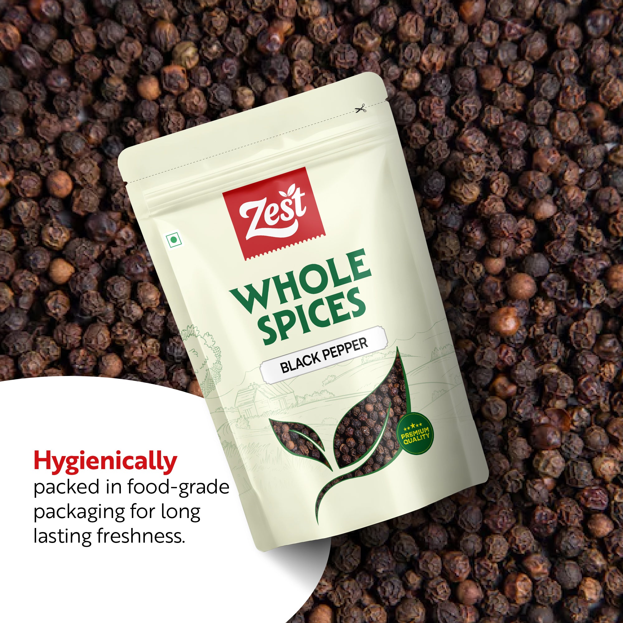 Black Pepper – Pure, Strong & Aromatic Whole Spice | 100g | Zest