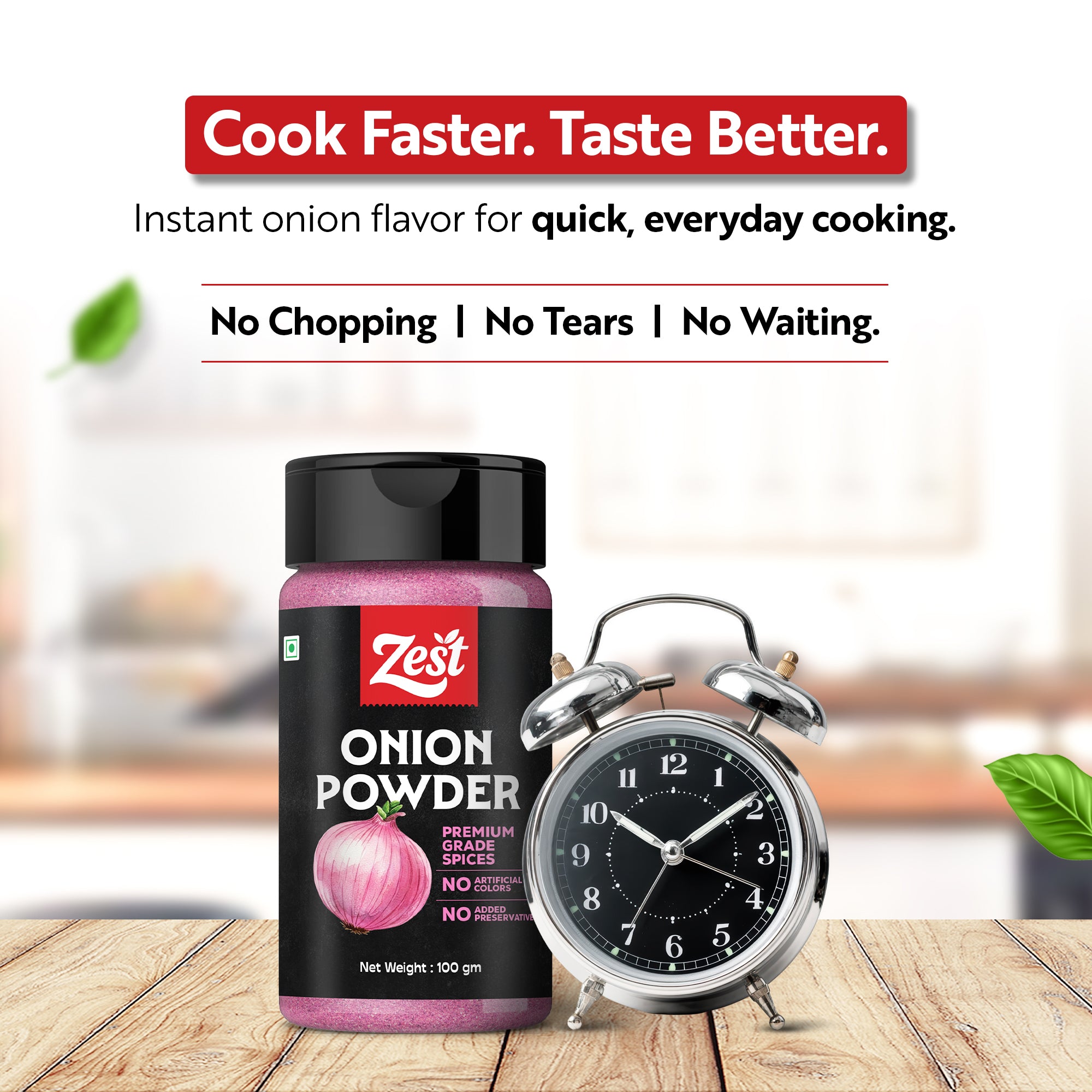 Onion Powder | Dehydrated Onion with Natural Aroma | Zest Exotic Range | 100gm