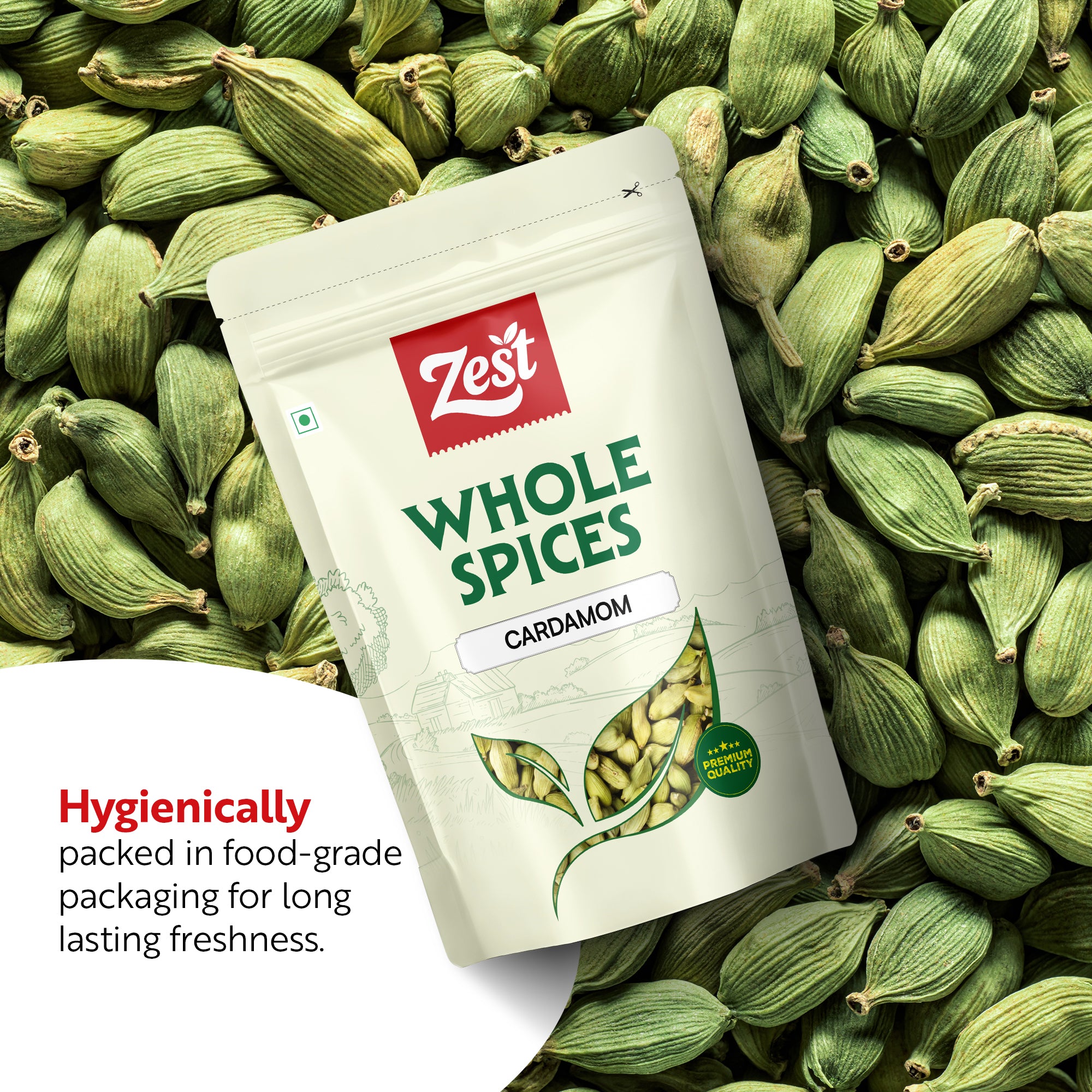 Whole Cardamom – Premium, Fresh & Aromatic Indian Spice | 100g | Zest