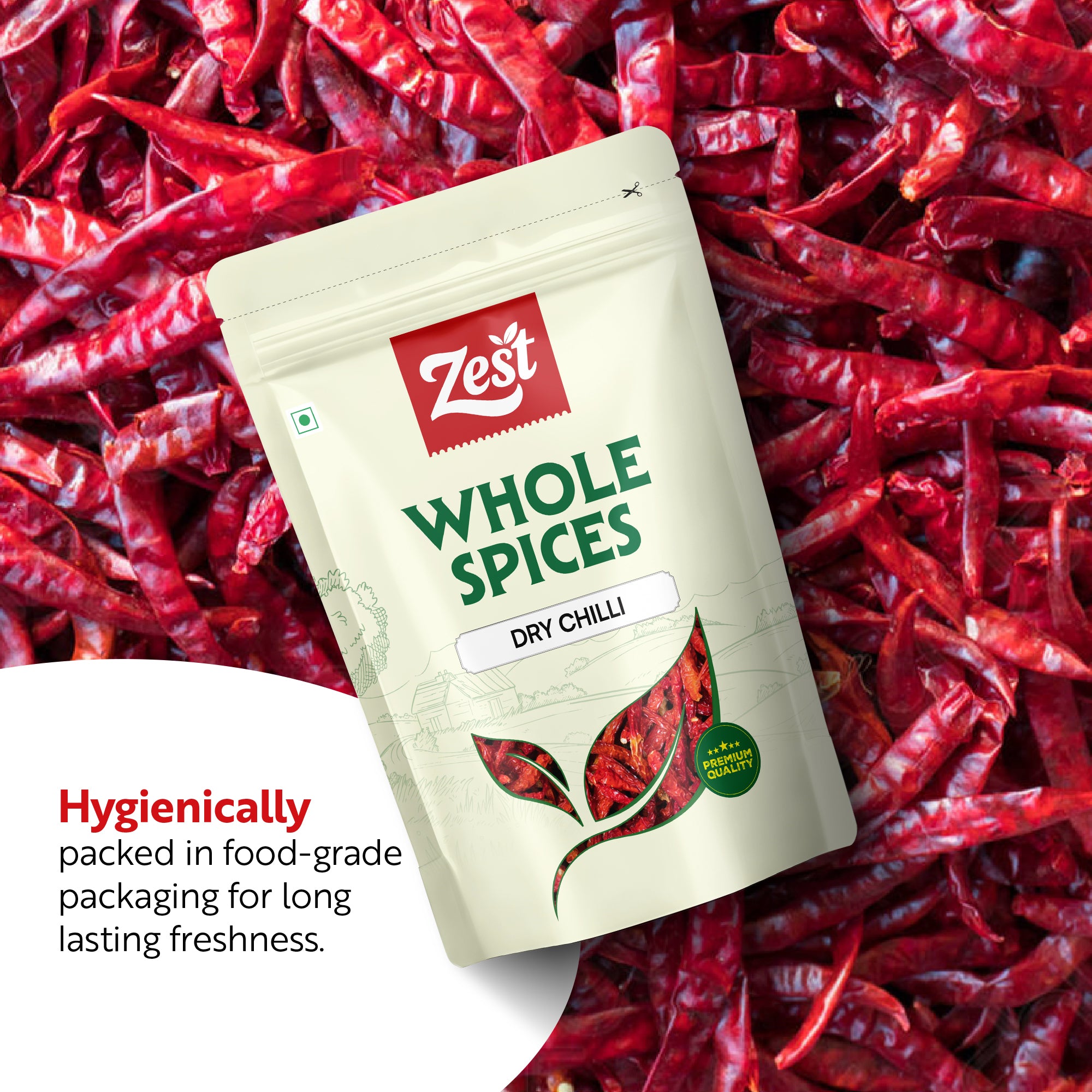 Whole Dry Chilli by Zest – Premium Sun-Dried Red Chilli | 100gm