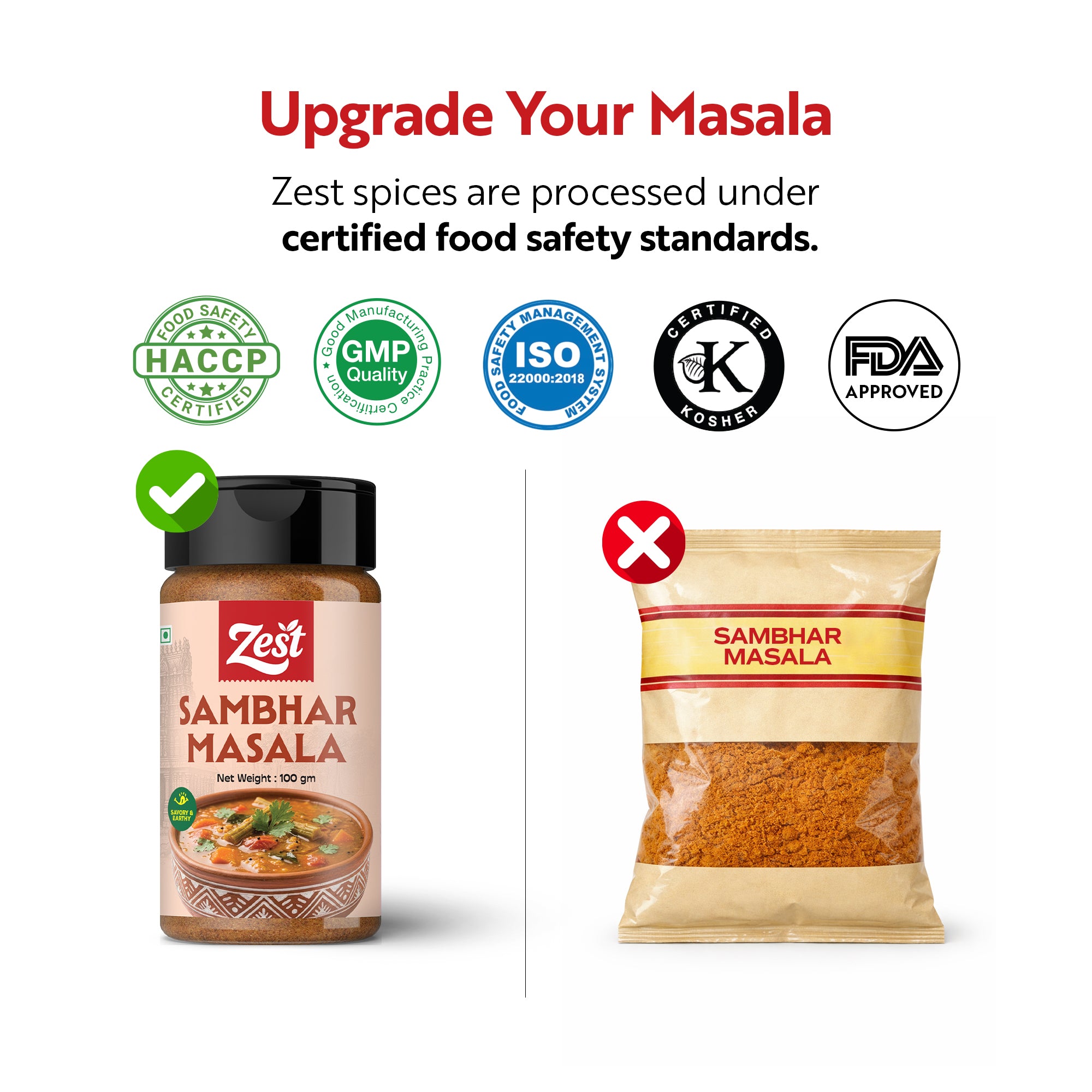 Zest Sambhar Masala – 100g | Authentic South Indian Spice Blend
