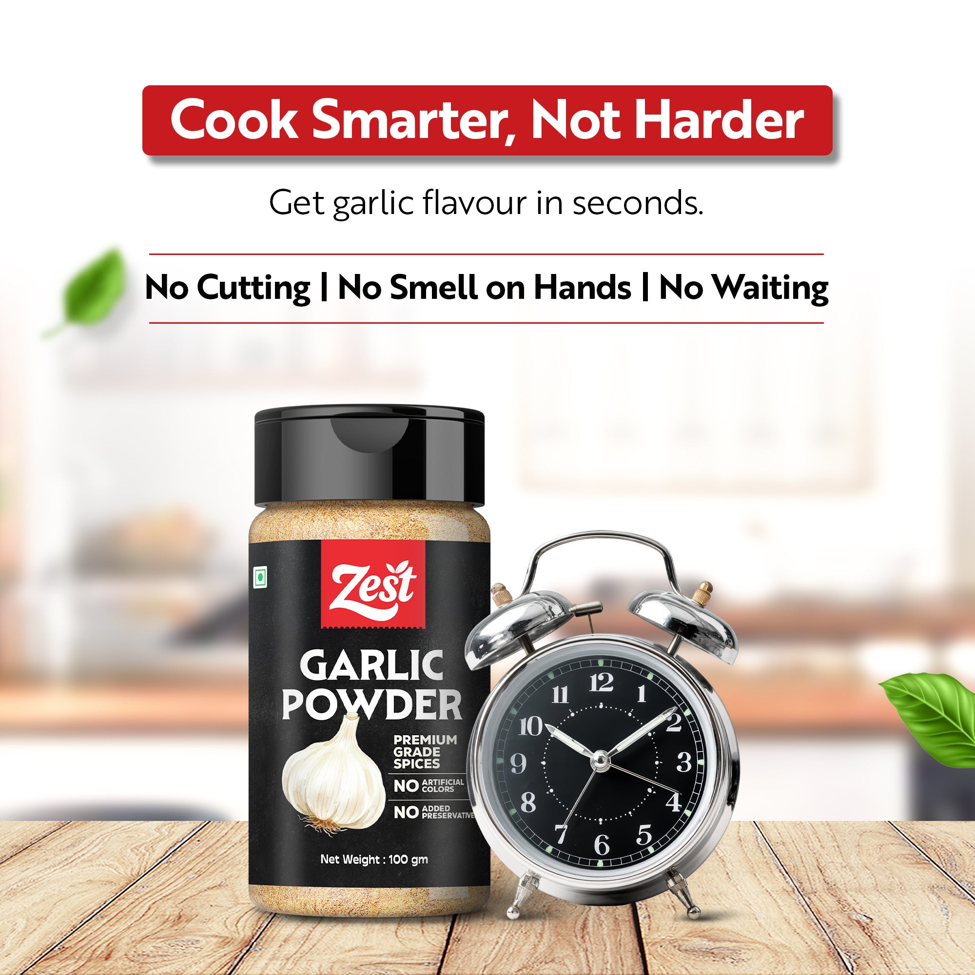 Dehydrated Garlic Powder | Strong Aroma & Authentic Flavour | Zest Exotic Range | 100gm