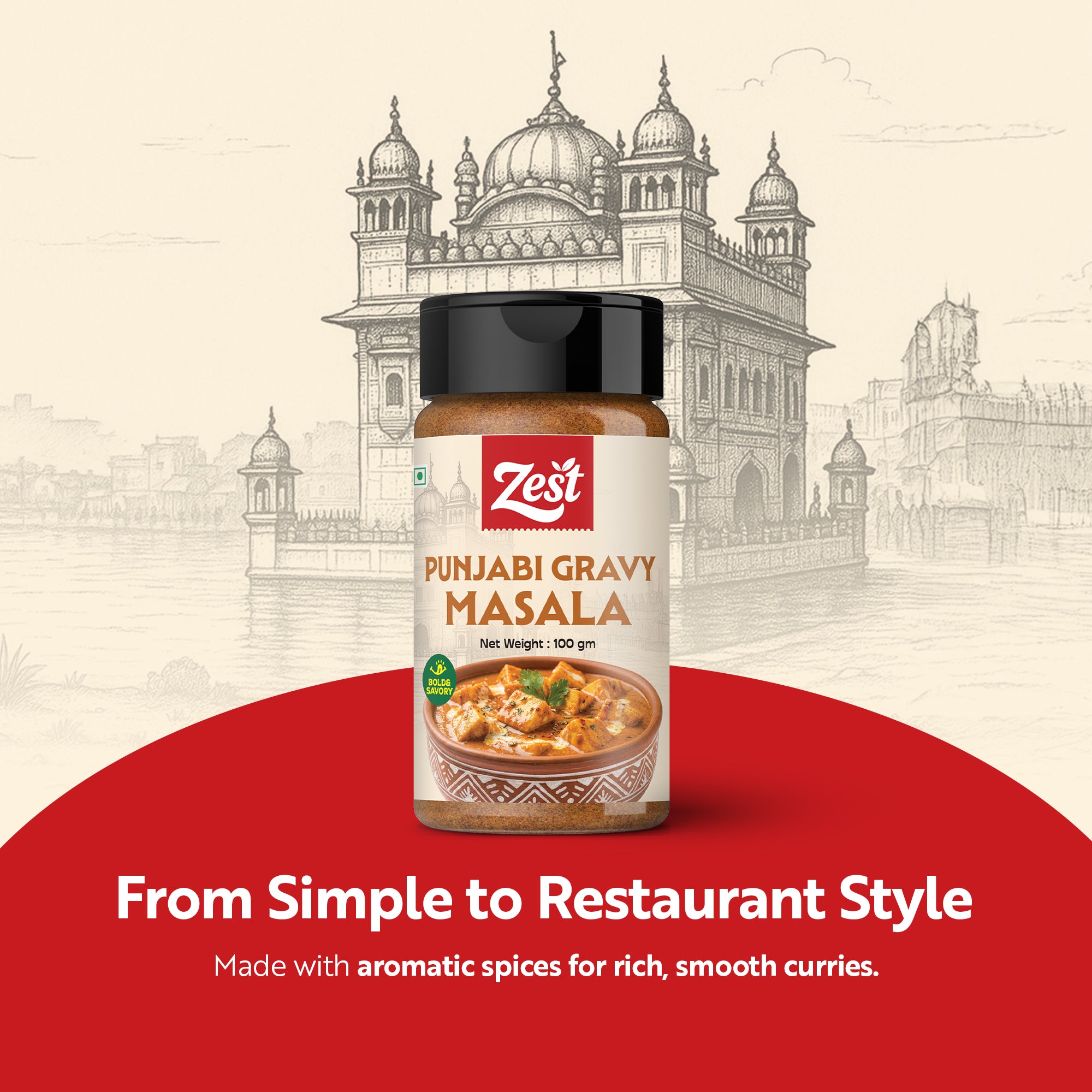 Zest Punjabi Gravy – 100g | Punjabi-Style Rich & Aromatic Gravy Blend