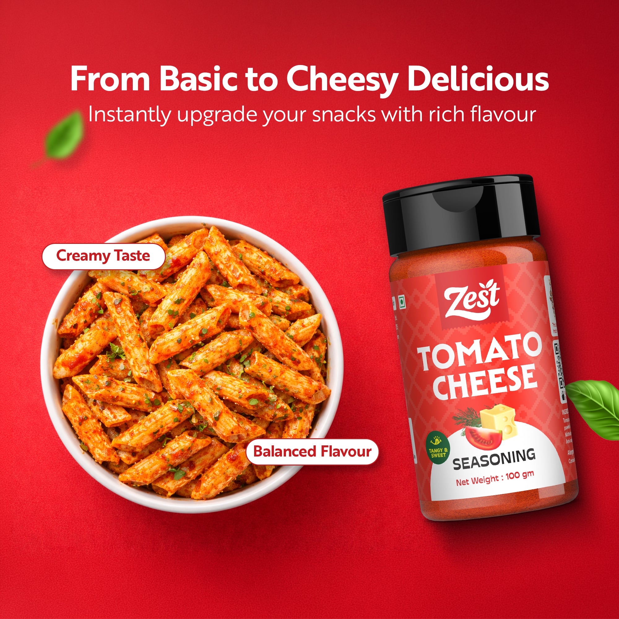 Zest Tomato Cheese Seasoning – Tangy Tomato & Creamy Cheese Blend | 100g