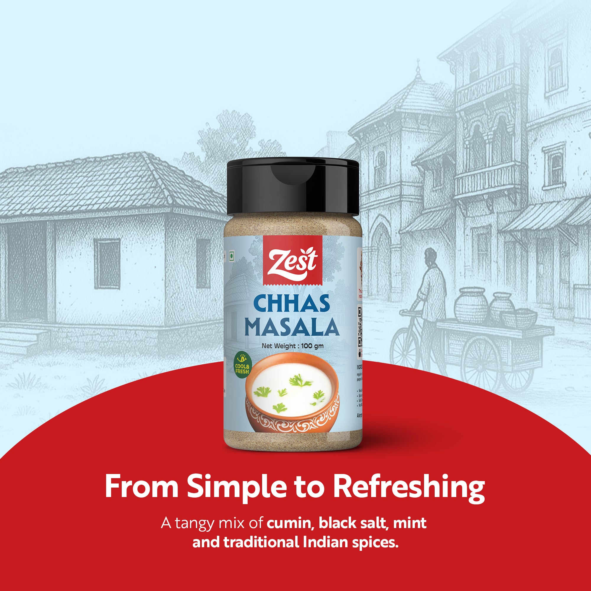 Zest Chaas Masala | 100g | Refreshing & Tangy Buttermilk Spice Blend