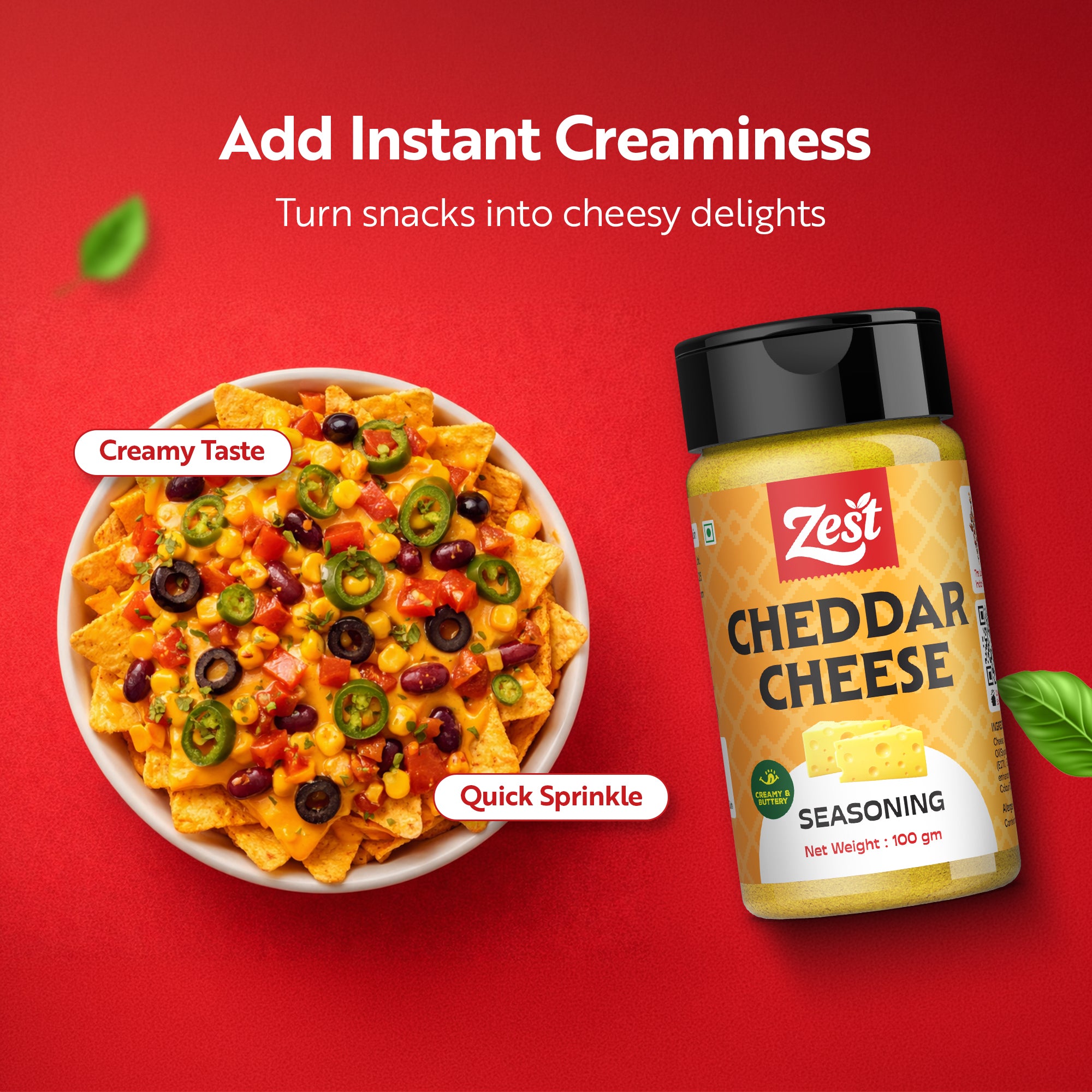 Cheddar Cheese Seasoning by Zest – Rich & Creamy Savoury Cheese Blend | 100g