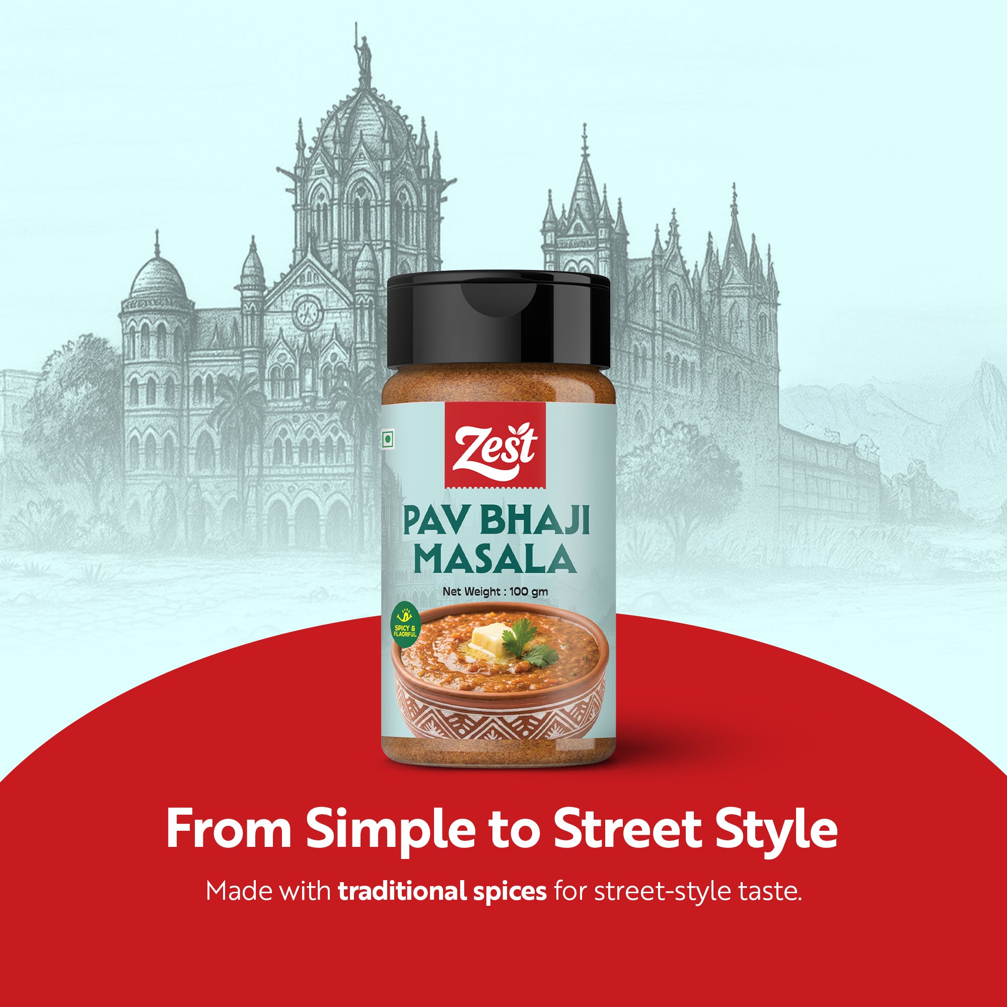 Pav Bhaji Masala by Zest – Authentic Street-Style Spice Blend | 100g