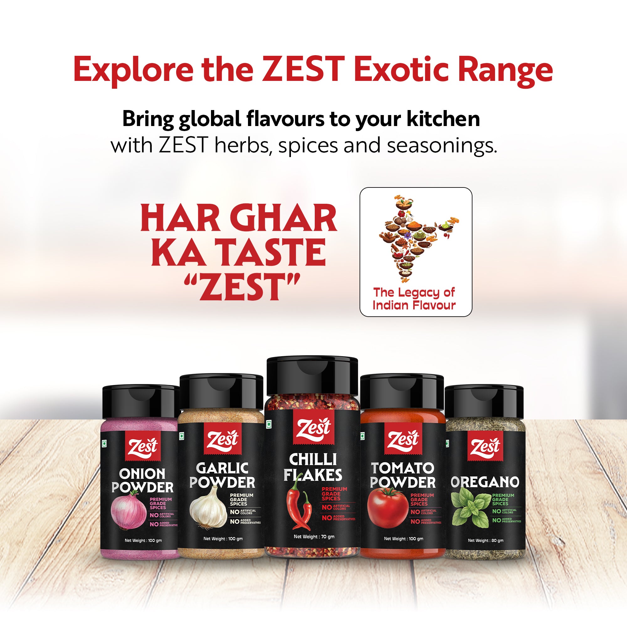 Dehydrated Garlic Powder | Strong Aroma & Authentic Flavour | Zest Exotic Range | 100gm