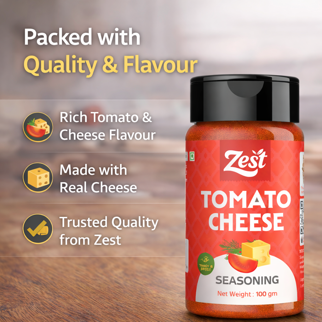 Zest Tomato Cheese Seasoning – Tangy Tomato & Creamy Cheese Blend | 100g