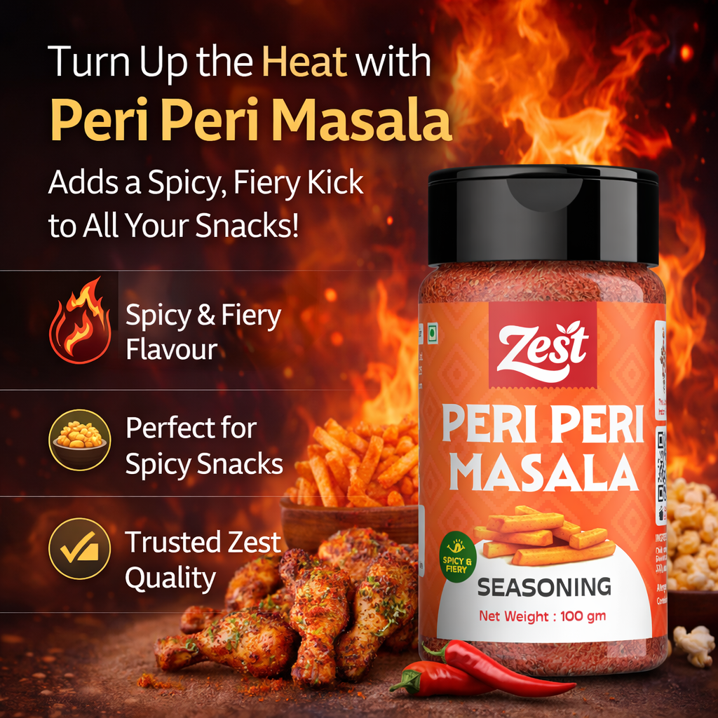 Zest Peri Peri Seasoning – Spicy & Tangy Chilli Herb Blend | 100g