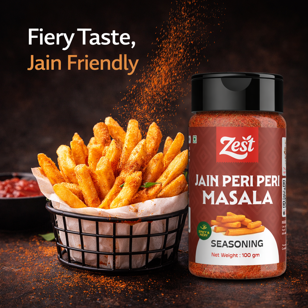 Zest Foods Jain Peri Peri Seasoning – Fiery No Onion No Garlic Blend | 100g