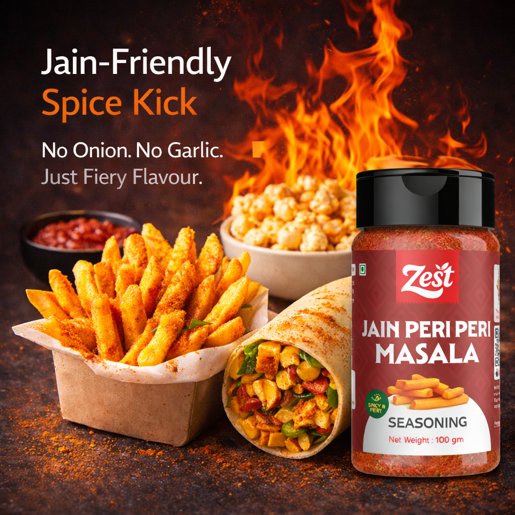 Zest Foods Jain Peri Peri Seasoning – Fiery No Onion No Garlic Blend | 100g