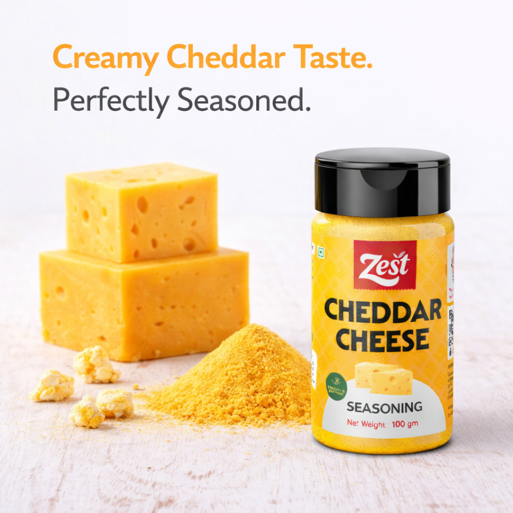 Cheddar Cheese Seasoning by Zest – Rich & Creamy Savoury Cheese Blend | 100g