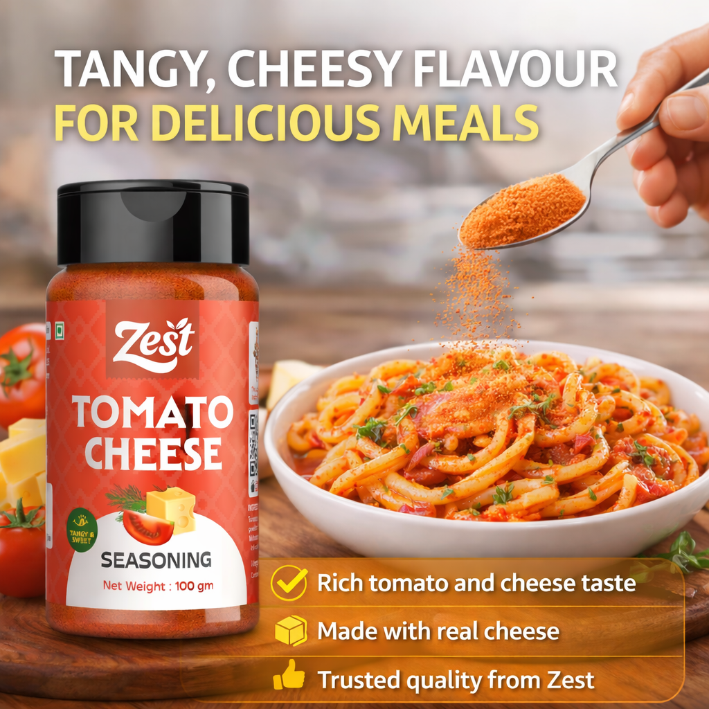 Zest Tomato Cheese Seasoning – Tangy Tomato & Creamy Cheese Blend | 100g