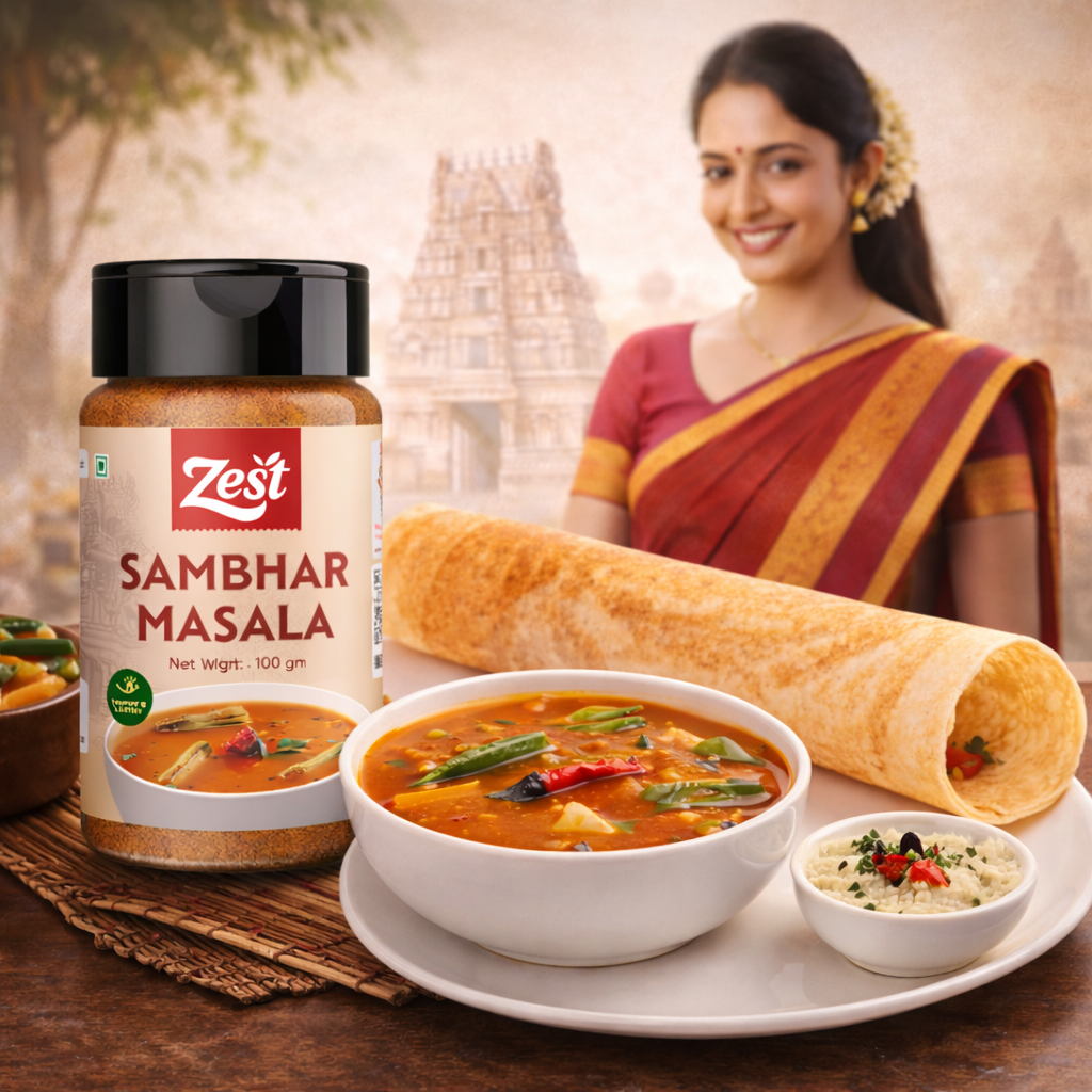 Zest Sambhar Masala – 100g | Authentic South Indian Spice Blend