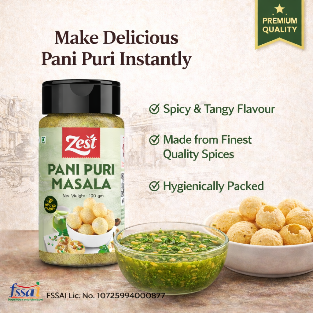 Zest Panipuri Masala – Tangy & Spicy Street-Style Blend | 100g