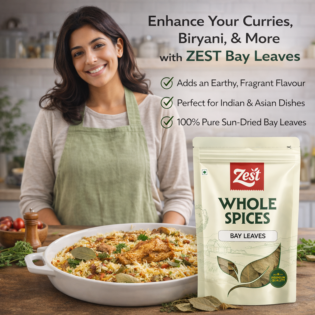 Bay Leaves – Pure & Naturally Dried Tej Patta | 60gm | Zest Foods