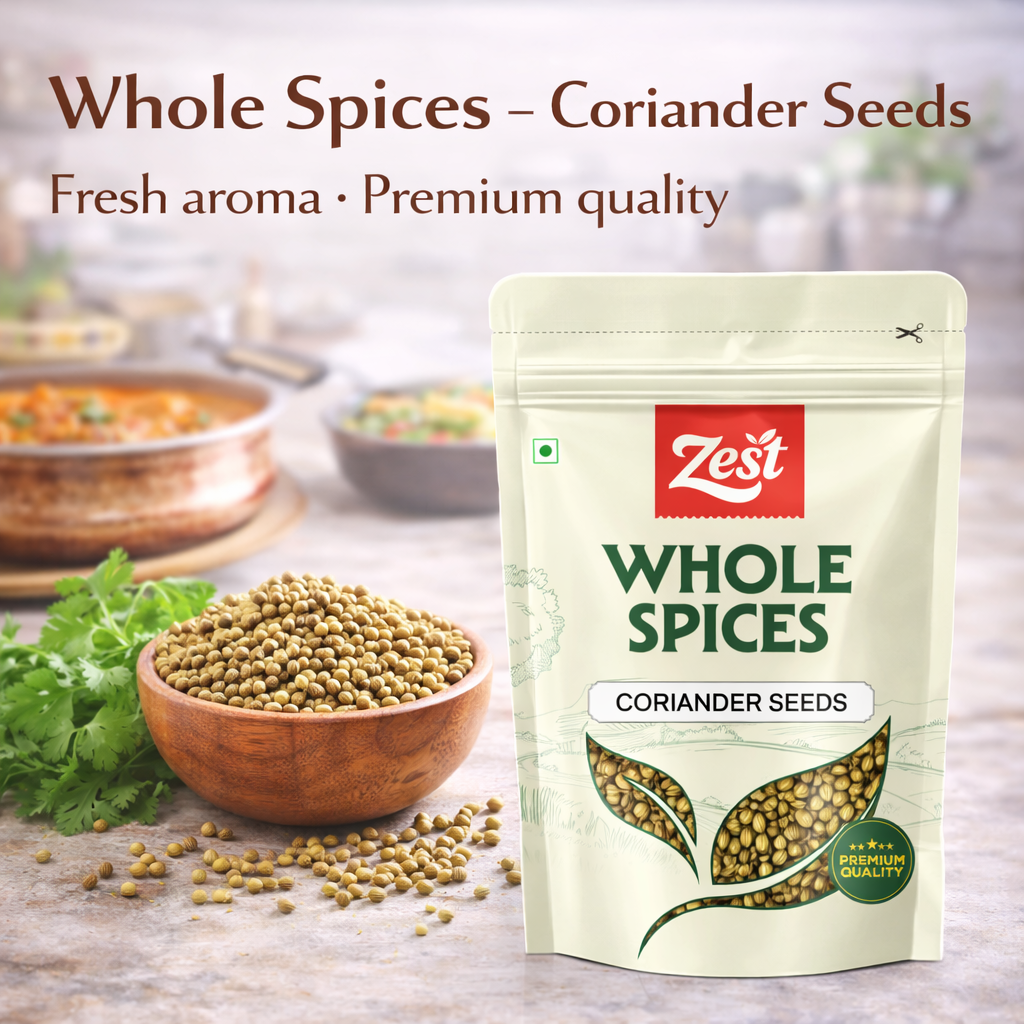 Coriander Seeds by Zest – Pure & Aromatic Whole Dhania - 100gm