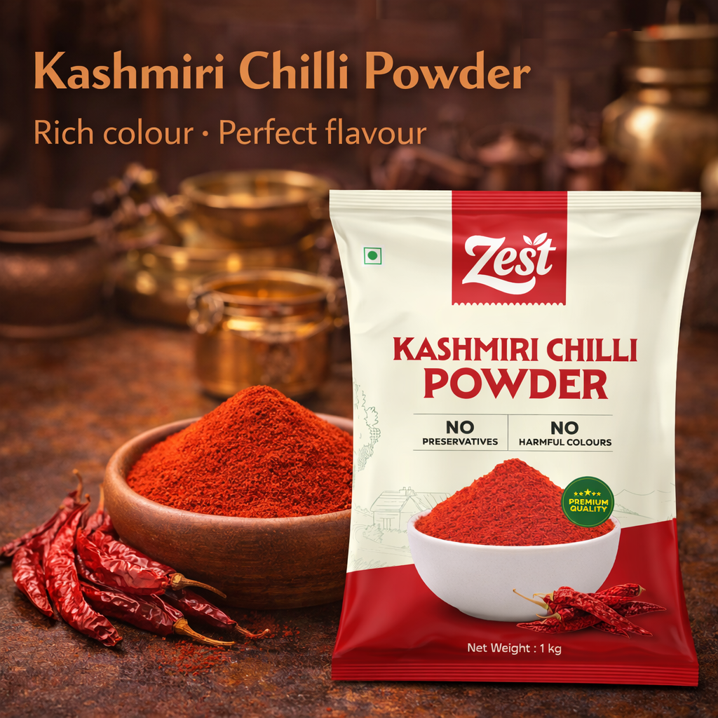 Kashmiri Red Chilli Powder | Mild Heat & Rich Colour | Zest Foods