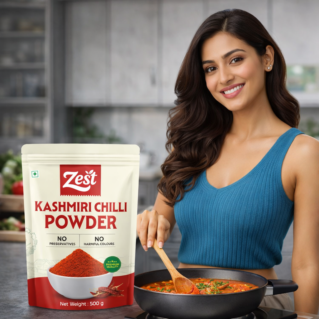 Kashmiri Red Chilli Powder | Mild Heat & Rich Colour | Zest Foods