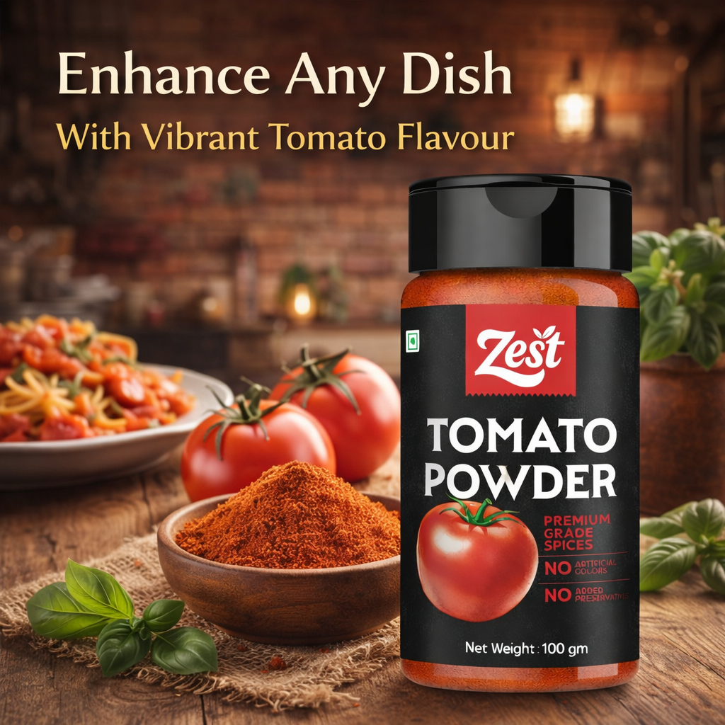 Spray-Dried Tomato Powder | Rich Colour & Tangy Flavour | Zest Exotic Range | 100gm
