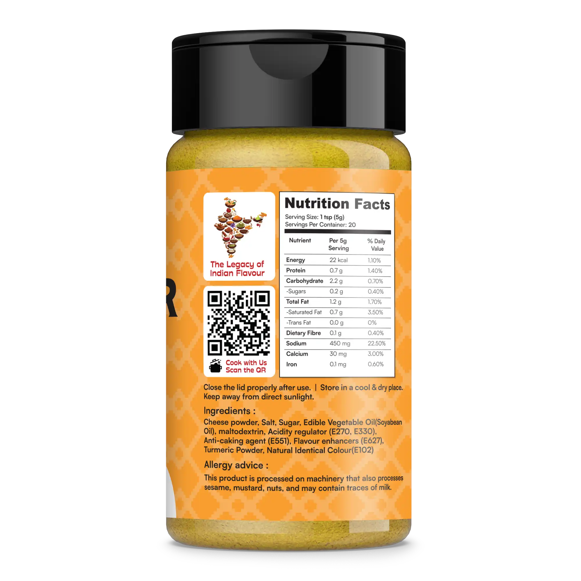 Cheddar Cheese Seasoning Bottle Nutrition