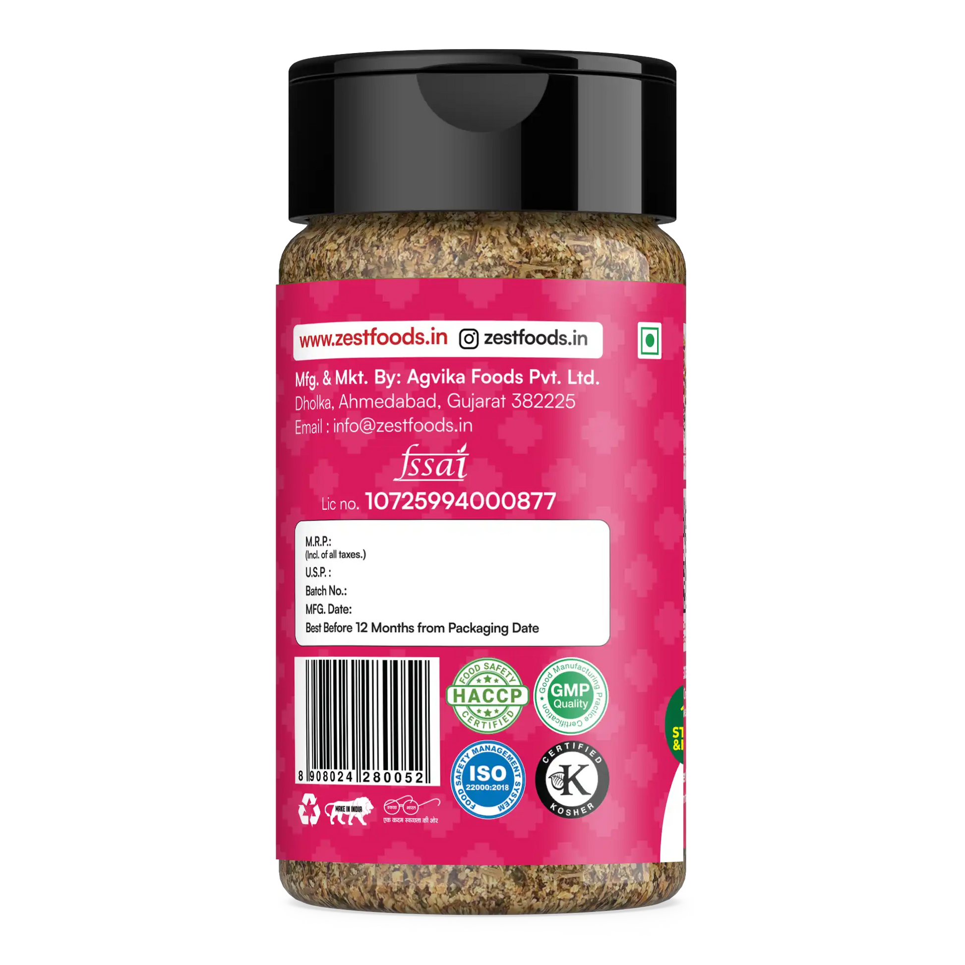 Garlic Herb Seasoning Nutrition Bottle