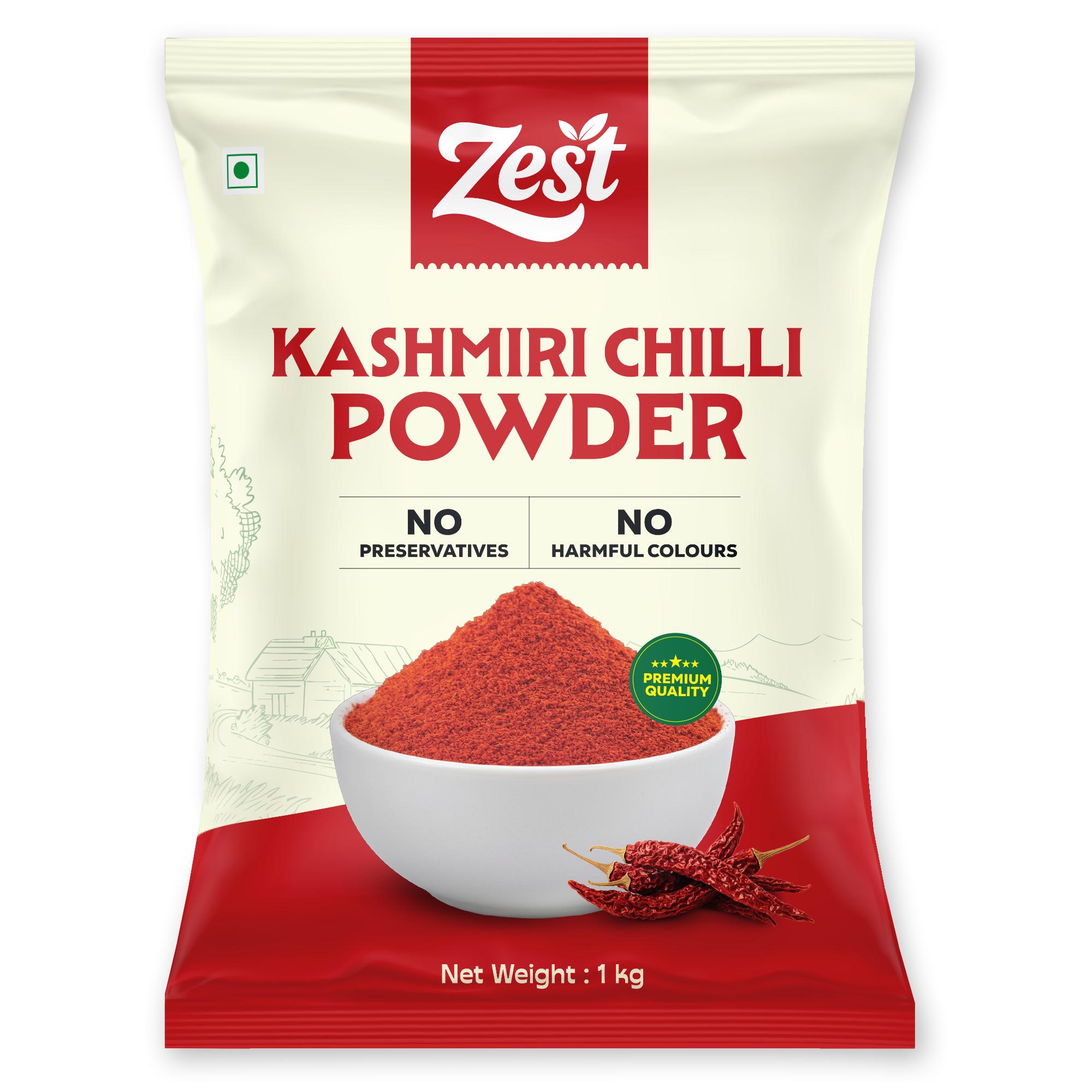 Kashmiri Red Chilli Powder | Mild Heat & Rich Colour | Zest Foods