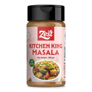 Zest Kitchen King Masala jar on a white background