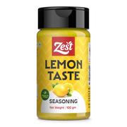 Zest lemon taste seasoning bottle on a white background