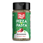 Zest Pizza & Pasta seasoning jar on a white background