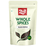 Zest brand whole spices black pepper packaging on a white background